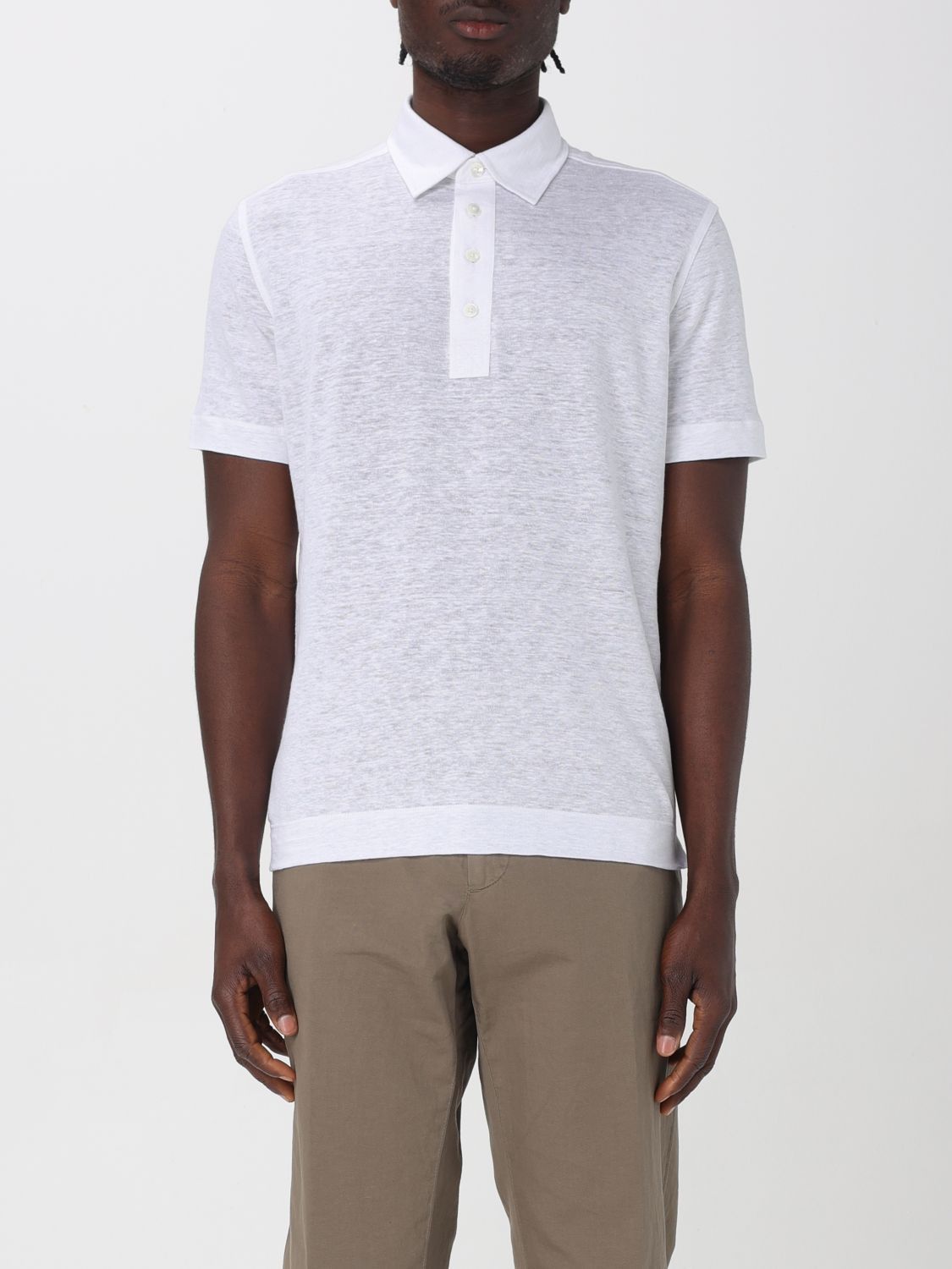 image of Ermenegildo Zegna Zegna Polo Shirt Men White (Size Medium)