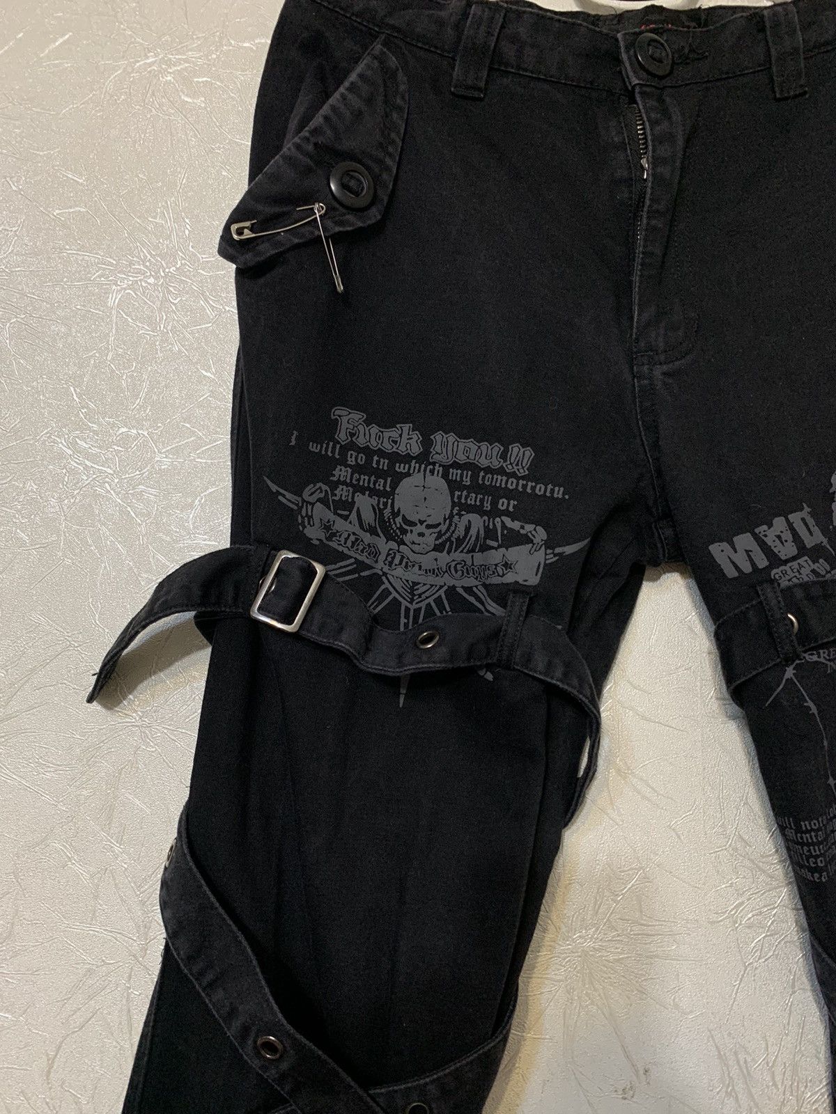 Japanese Brand Queen of Darkness Harness Bondage Punk Goth Black Pants Size US 30 / EU 46 - 5 Thumbnail