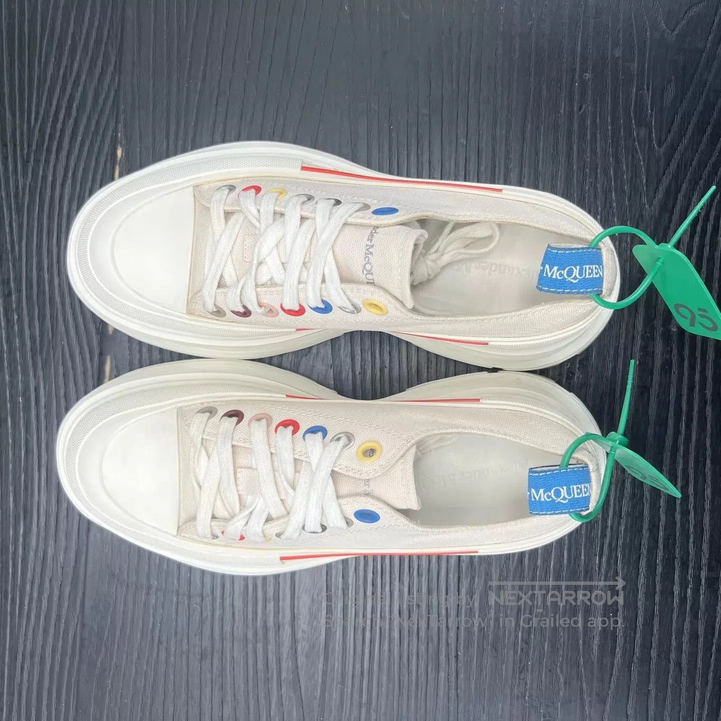 Alexander McQueen White Low-Top Sneakers with Platform Sole. Size US 6.5 / EU 39-40 - 7 Thumbnail