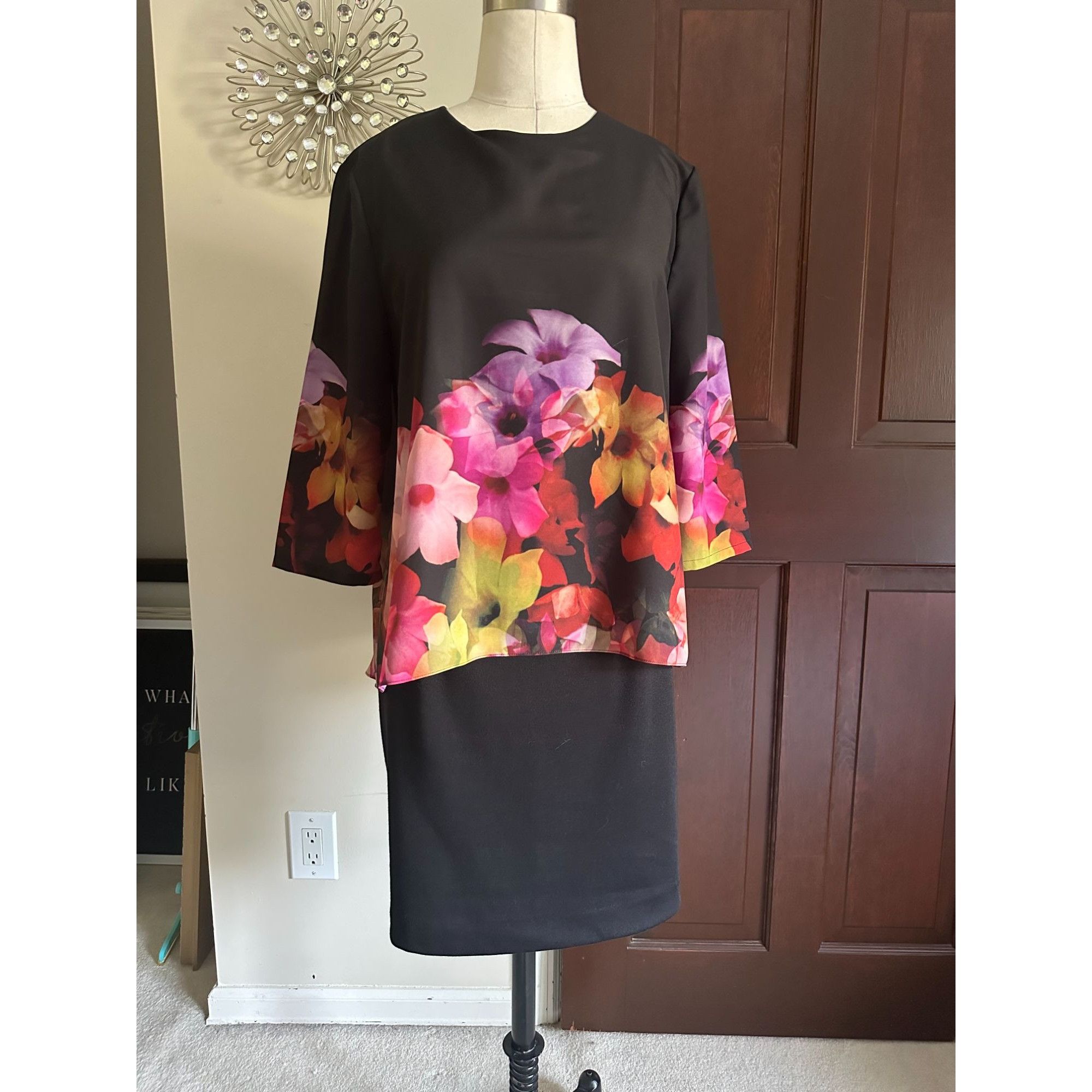 Ted Baker Ted Baker London Women's 'Cadie' Floral Print Popover Tunic Size XS / US 0-2 / IT 36-38 - 2 Thumbnail