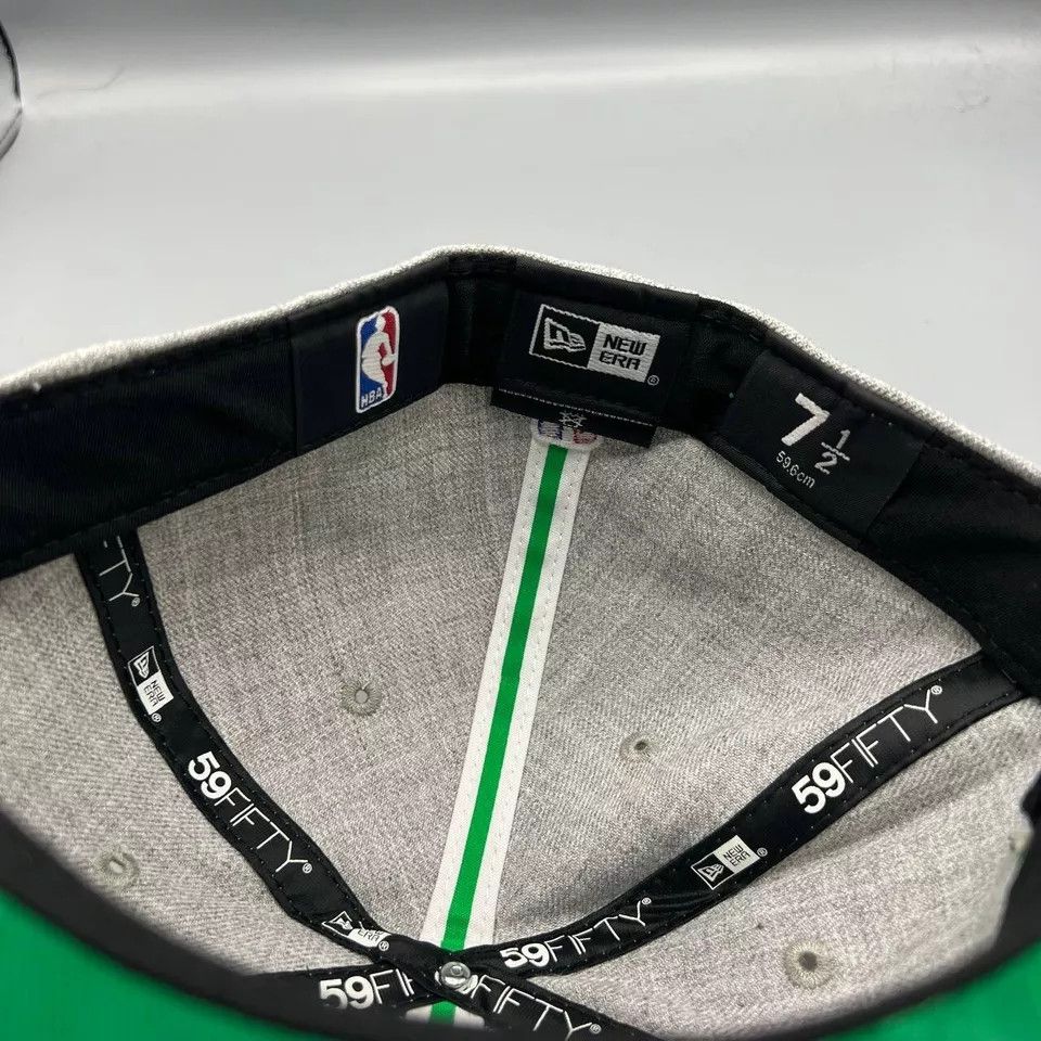 New Era Boston Celtics Hat Men 7 1/2 Gray Fitted Cap New with Pin Size ONE SIZE - 7 Thumbnail