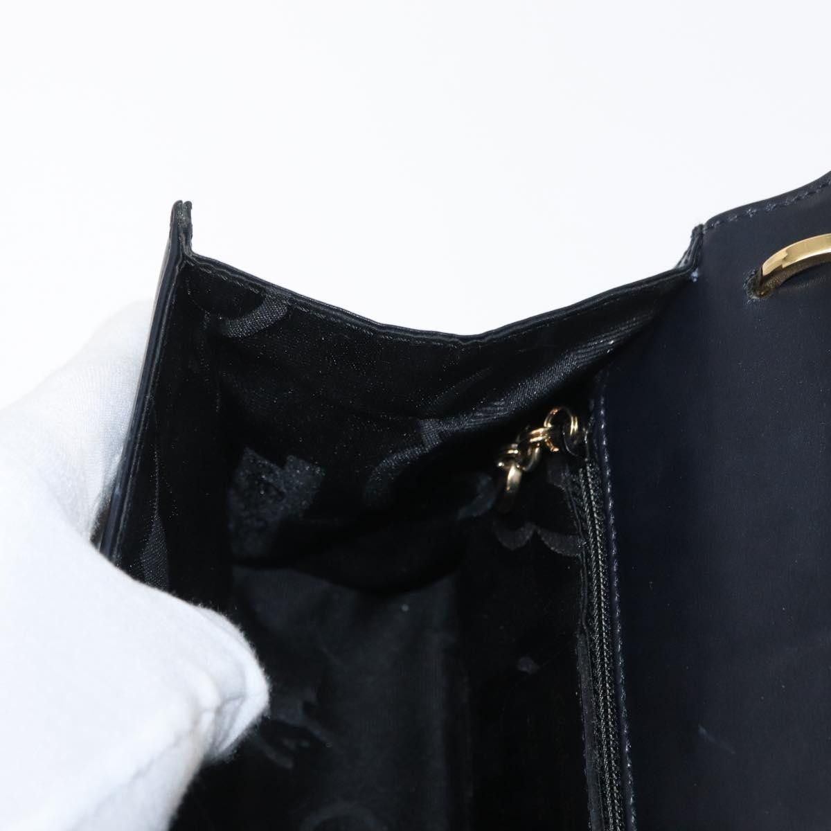 Salvatore Ferragamo Gancini Shoulder Bag Leather Navy Gold A