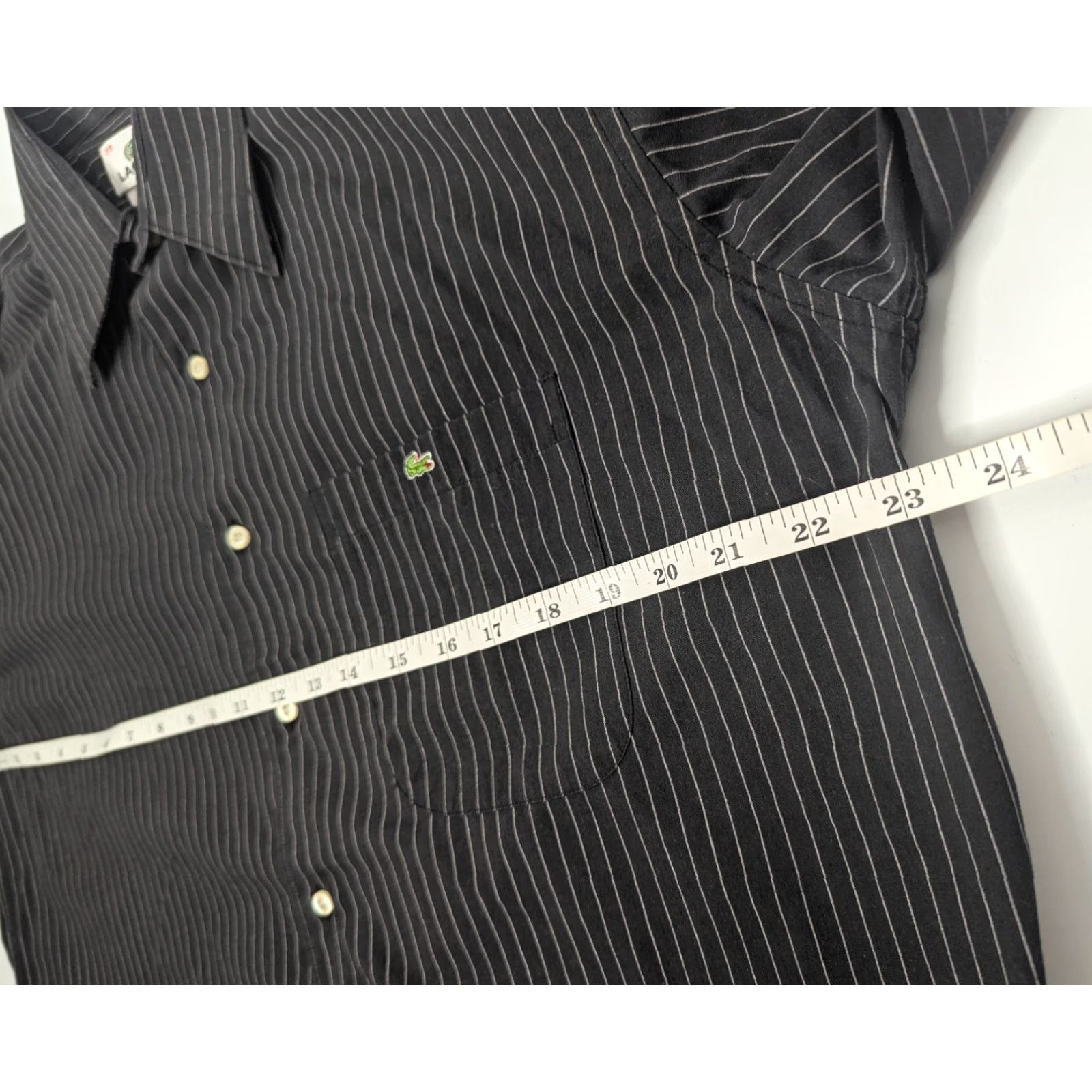 Lacoste Lacoste Shirt 38 Black PinStripe Long Sleeve Button-Down Preppy France Mens Size US M / EU 48-50 / 2 - 5 Thumbnail