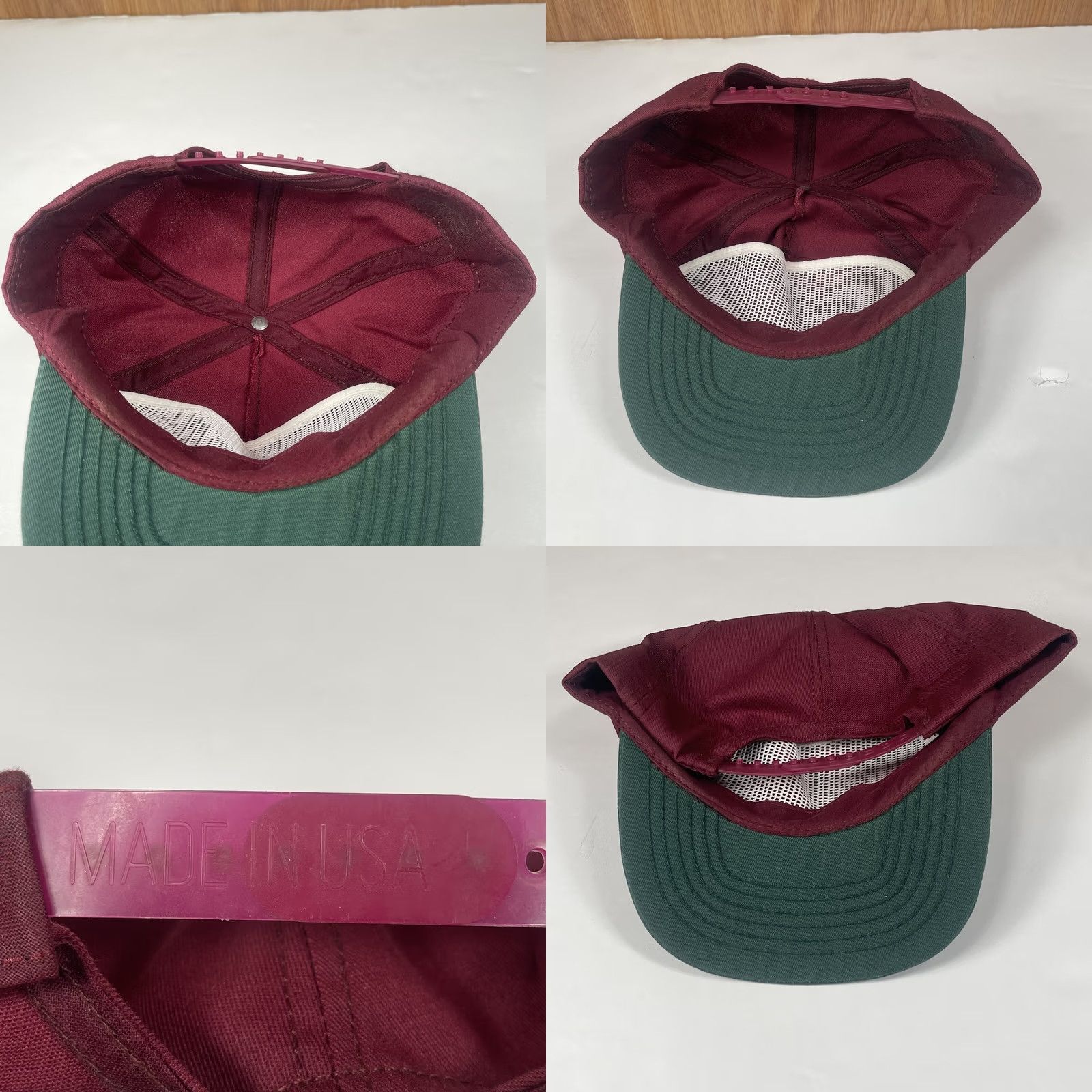 Vintage VINTAGE Unbranded VSTA Golf Adult Adjustable Snapback Trucker Hat Cap Maroon Green Men Hat Size ONE SIZE - 8 Thumbnail
