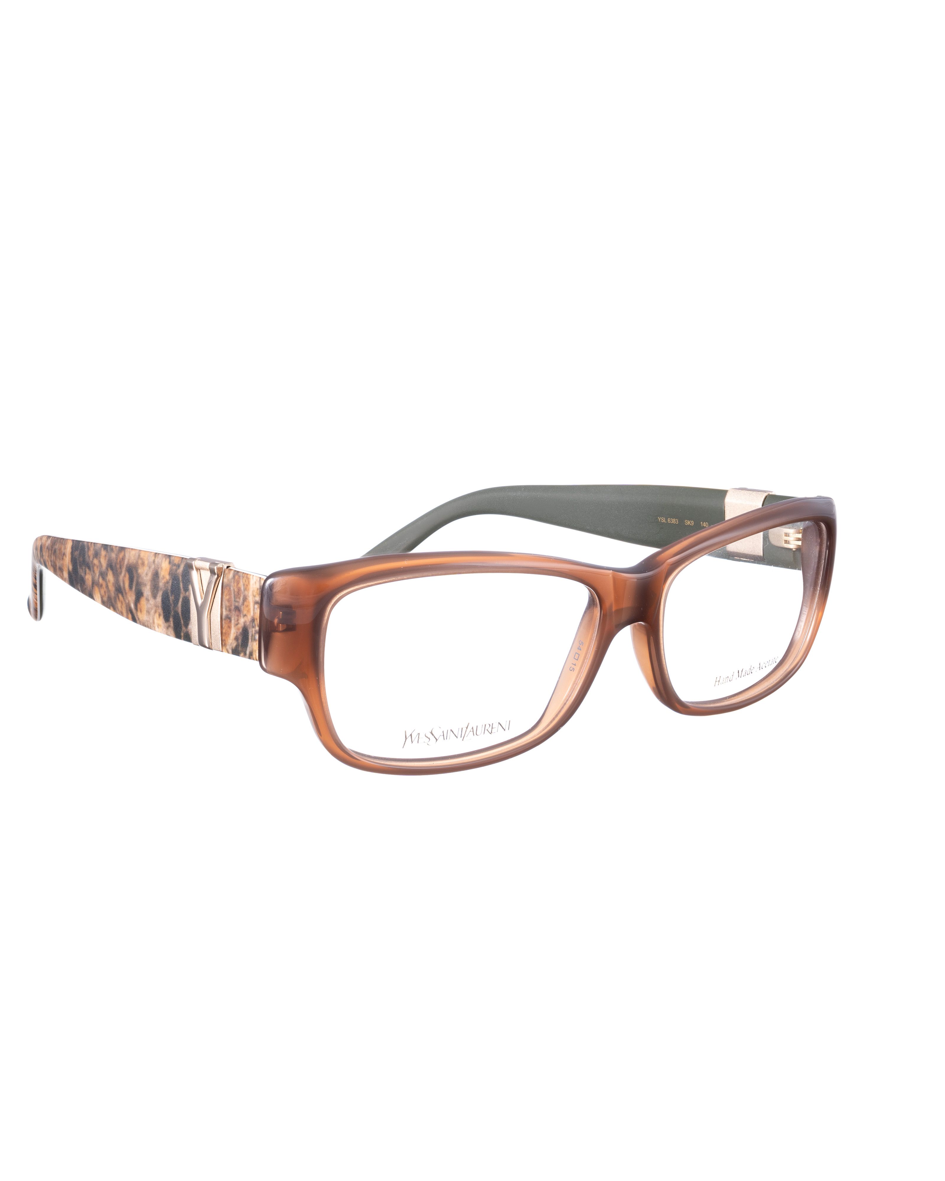 Yves Saint Laurent 00s Snake Skin Plastic Glasses