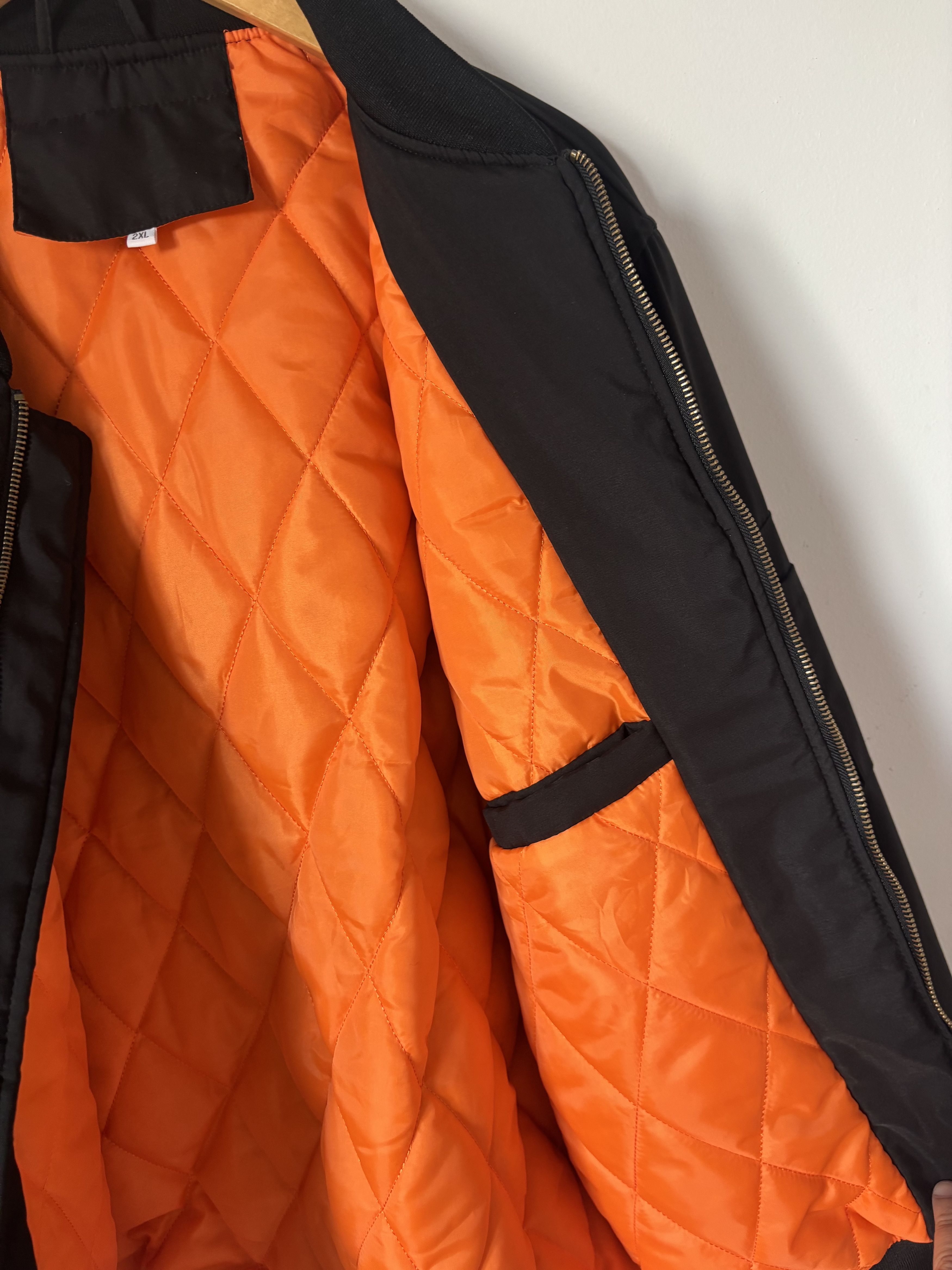 Other Black & Orange Quilted Padded Bomber Jacket XXL Size US XXL / EU 58 / 5 - 4 Thumbnail