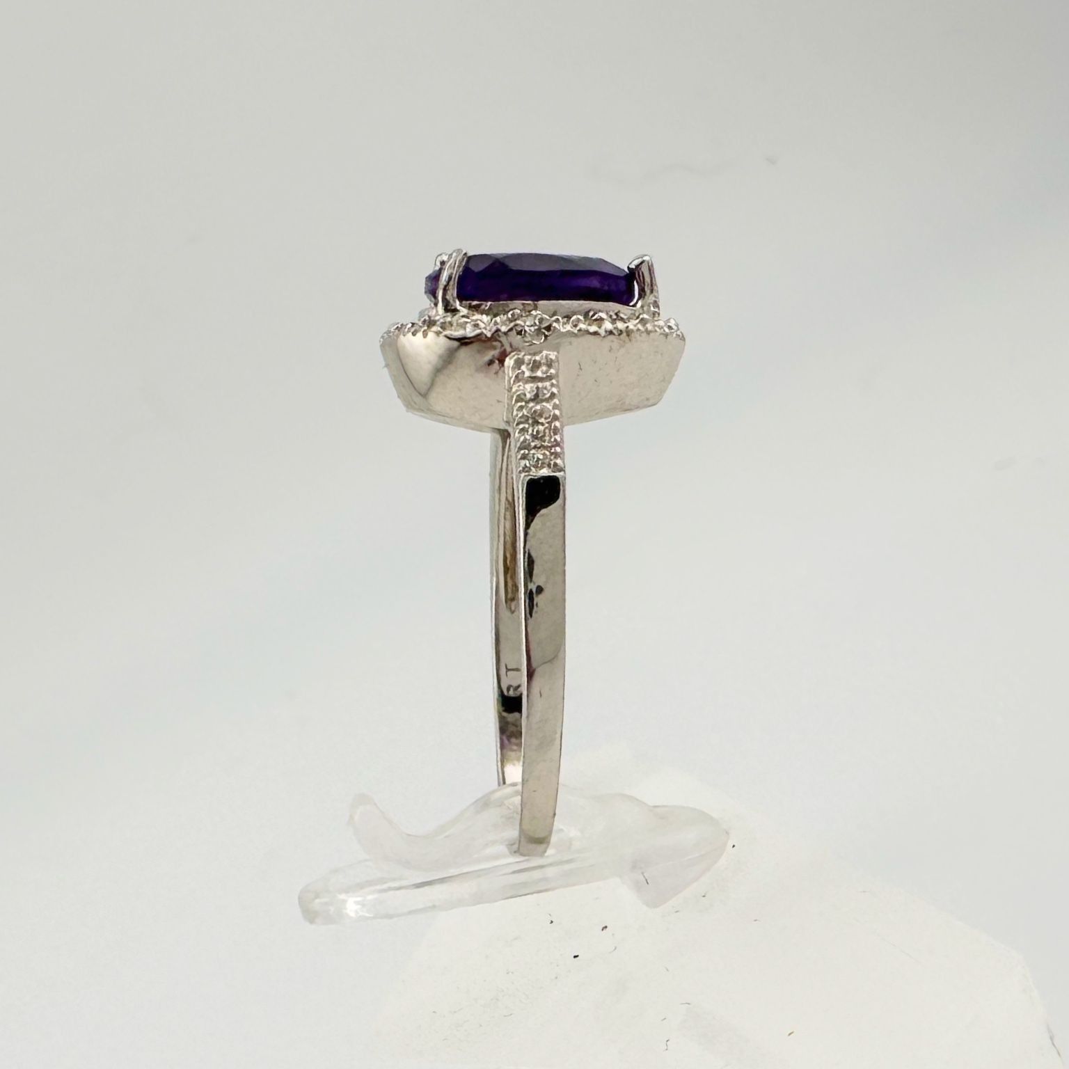 2.24 Carat Natural Amethyst Ring Size 8.25 - Sterling SIlver