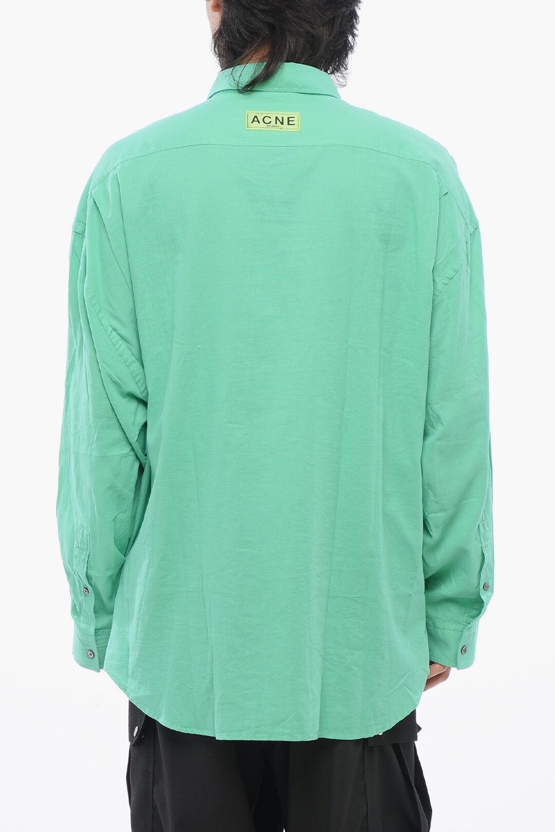 Acne Studios og1mm0325 Long Sleeves Polo Shirt in Green Size US M / EU 48-50 / 2 - 2 Thumbnail
