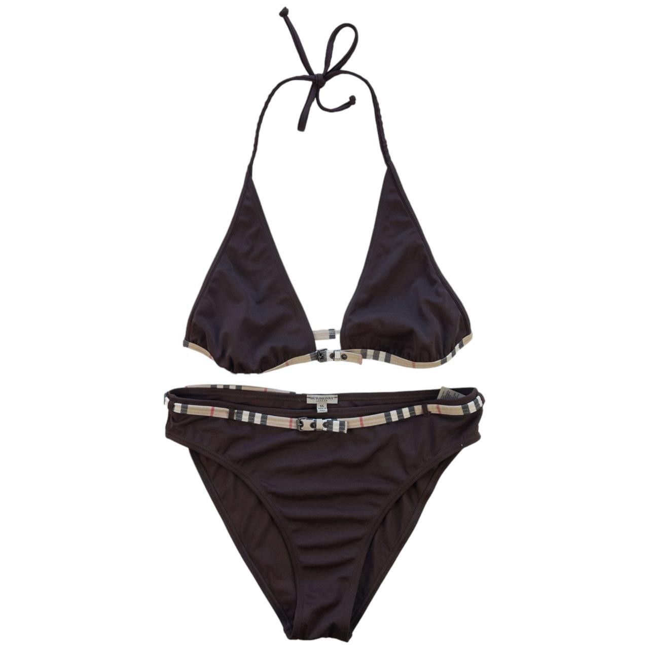 Vintage Burberry Nova Check Bikini Swimsuit Women's Size XL