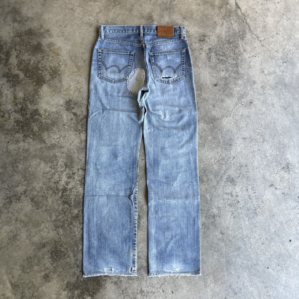 Edwin 🔥Vintage Edwin 503 Stoned Washed Ripped Distress Denim Jeans Size US 30 / EU 46 - 4 Thumbnail