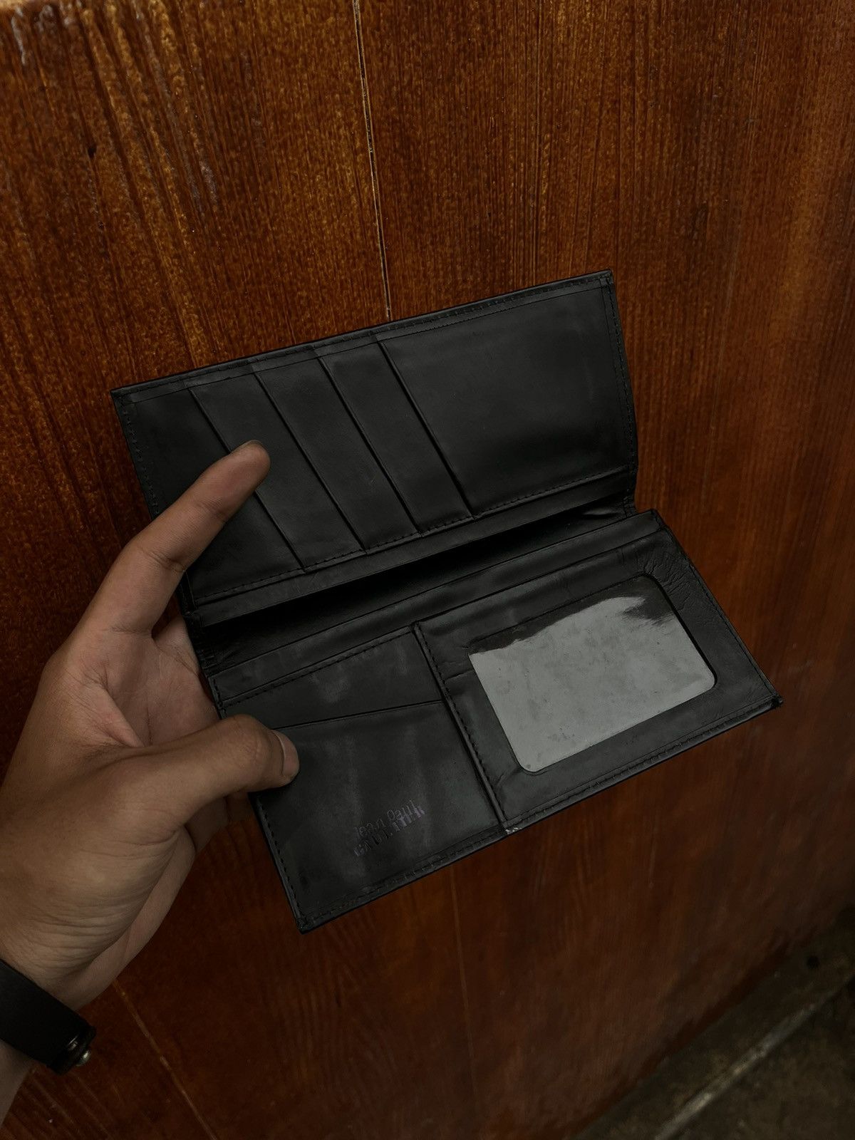 Jean Paul Gaultier Jean Paul Gaultier Metal Plate Long Wallet — Black Leather Size ONE SIZE - 3 Thumbnail