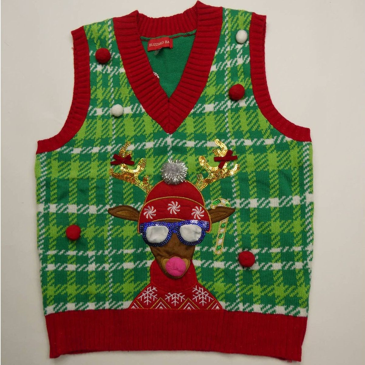 Holiday Brand BLIZZARD BAY holiday sweater vest, Reindeer, medium, NWOT Size US M / EU 48-50 / 2 - 1 Thumbnail