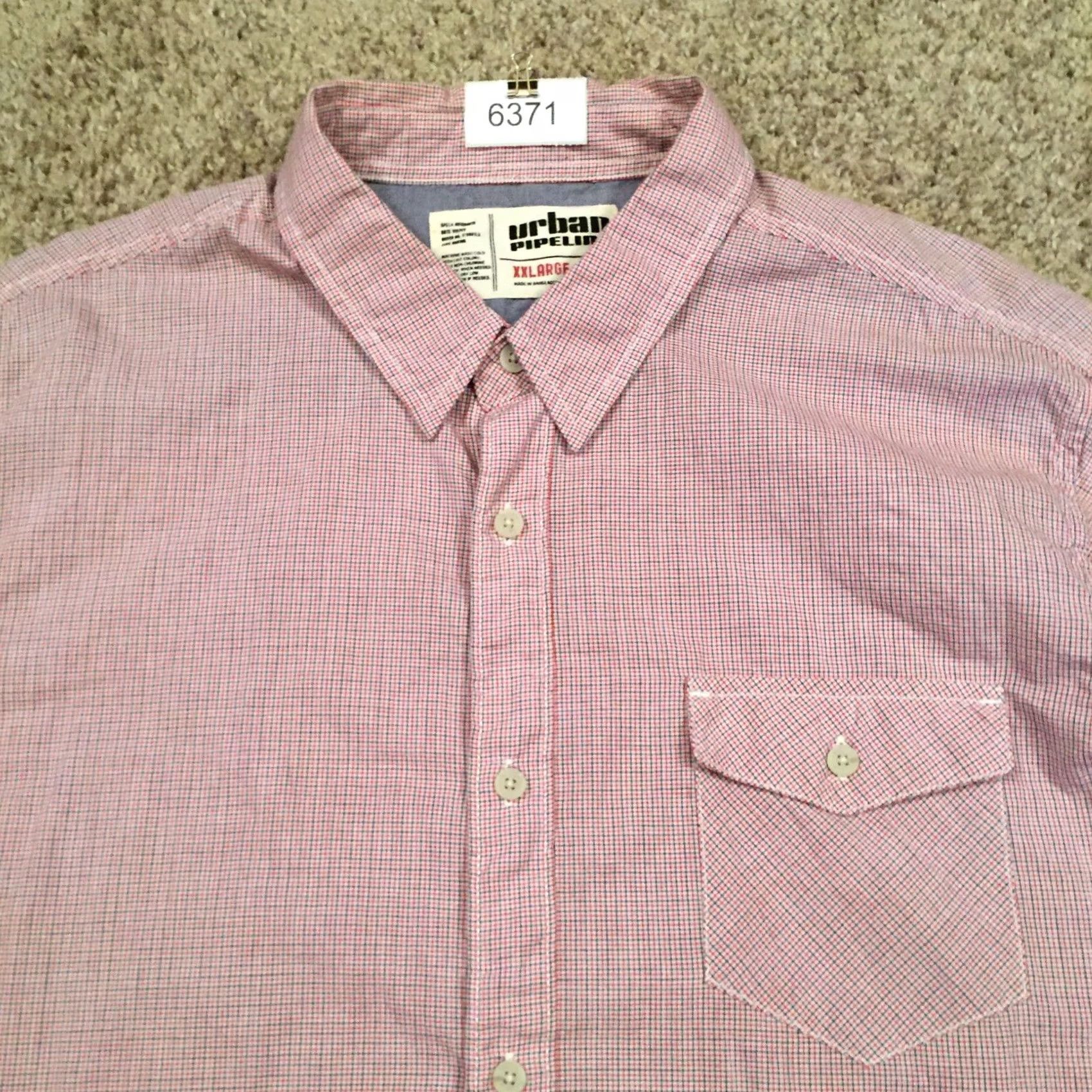 Vintage Urban Pipeline Shirt Mens XXL Red Plaid Button-Up Long Sleeve Roll Tab Collared Front Pocket 2XL Boys? Size US XXL / EU 58 / 5 - 3 Thumbnail