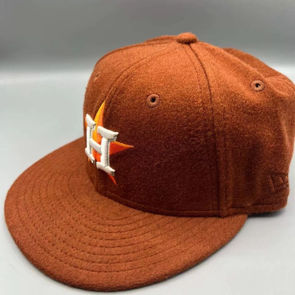 New Era Houston Astros Hat Men 7 3/8 59Fifty New Era MLB Fitted Wool Size ONE SIZE - 4 Thumbnail