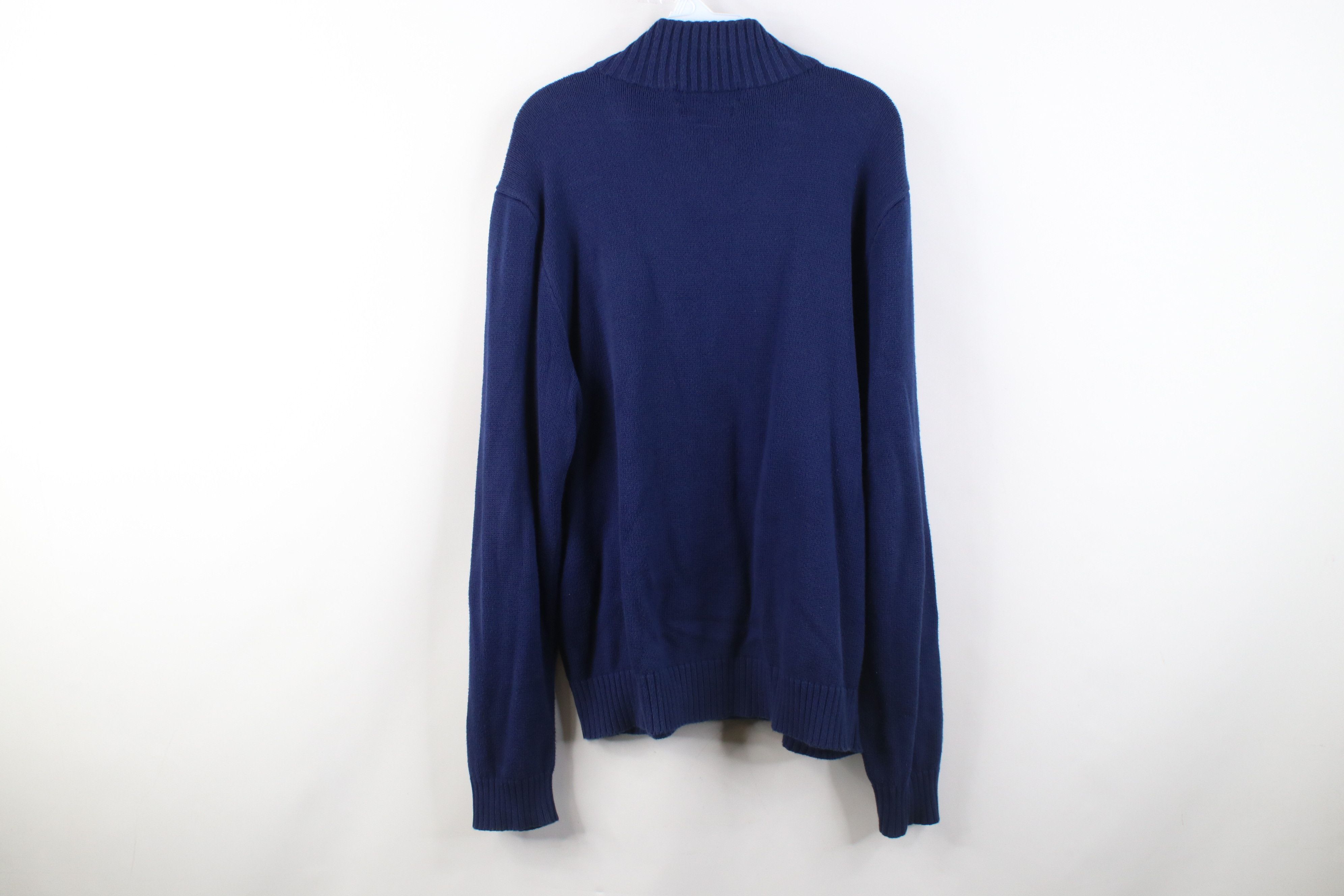 Polo Ralph Lauren Vintage 90s Ralph Lauren Knit 1/4 Zip Pullover Sweater Blue Size US L / EU 52-54 / 3 - 10 Thumbnail