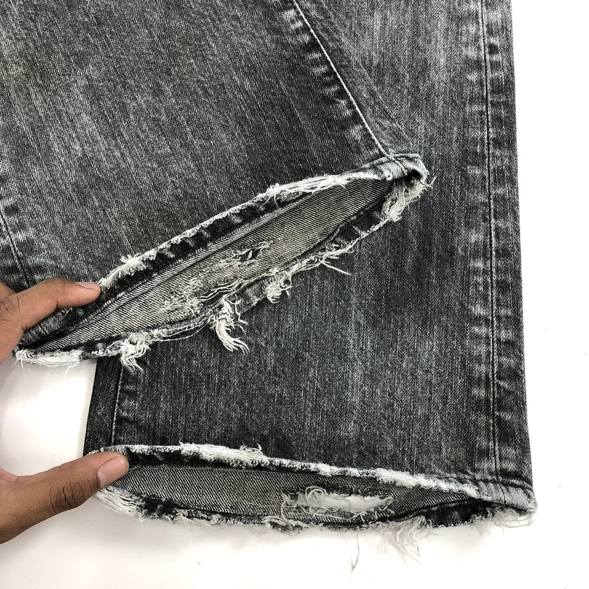 CIVARIZE 📦SOLD📦 Civarize Zip Leg Distressed Fade Flared Jeans BootCut Size US 31 - 11 Thumbnail