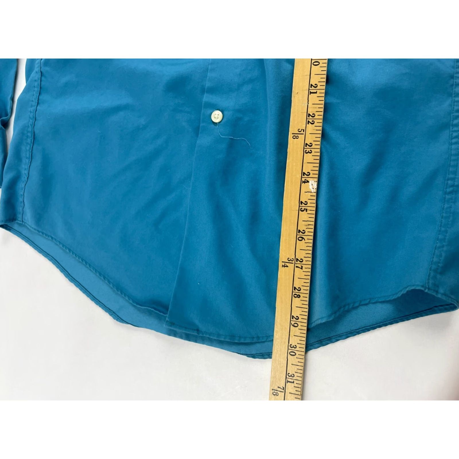 Arrow Arrow Shirt Men 14.5 32/33 Blue Sateen Fitted Button-Up Long Sleeve Pocket Size US M / EU 48-50 / 2 - 6 Thumbnail