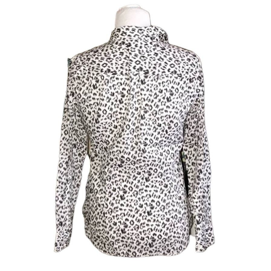 J.Crew J. Crew Black White Gray Animal Print Button Down Top Small Size S / US 4 / IT 40 - 2 Thumbnail