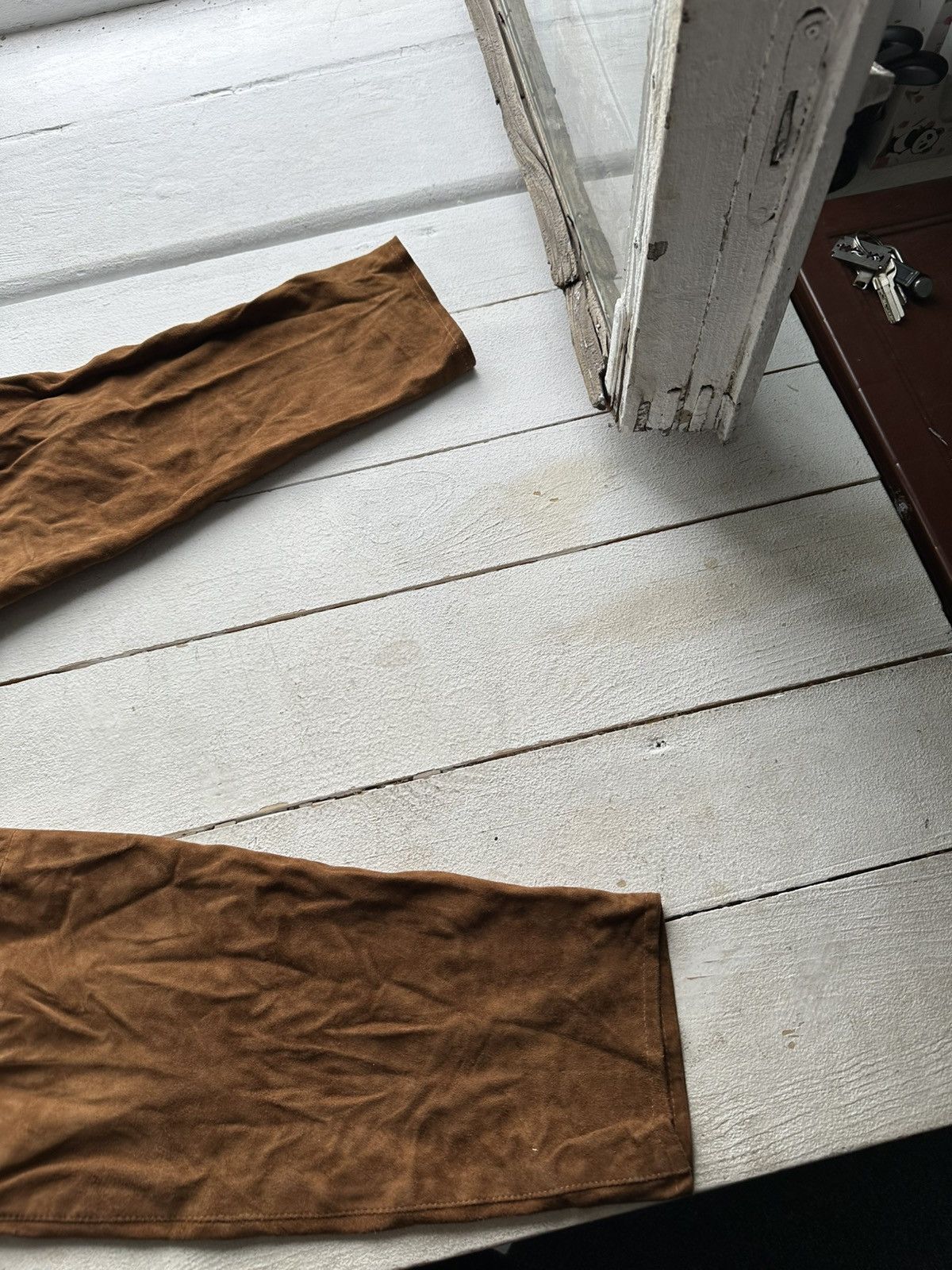 Leather 🚨Vintage leather pants motorcycles BROWN LUXURY Y2K Size 26" / US 2 / IT 38 - 11 Thumbnail