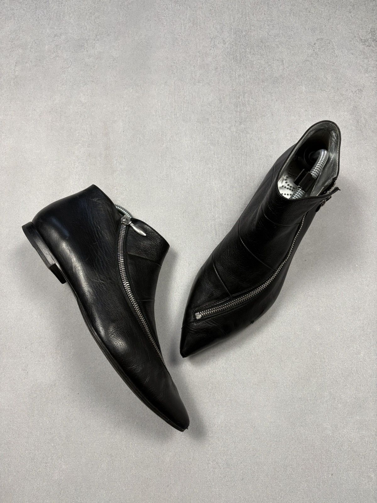 Other Free Lance Paris Leather Zip Boots Pointed Toe Avant Garde Size US 11 / IT 41 - 1 Thumbnail