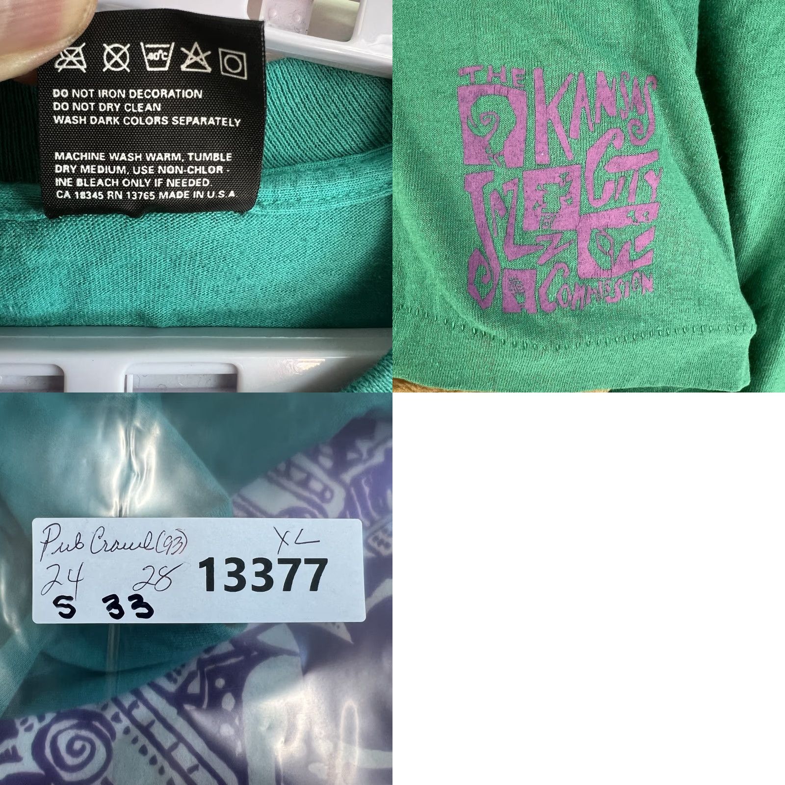 Fruit Of The Loom VTG Jazz Lovers Pub Crawl 1993 T-Shirt Mens XL Teal Green 90s Music USA Pub Crawl Jazz Lovers VTG KC T-Shirt Fruit of the Loom Size US XL / EU 56 / 4 - 8 Thumbnail
