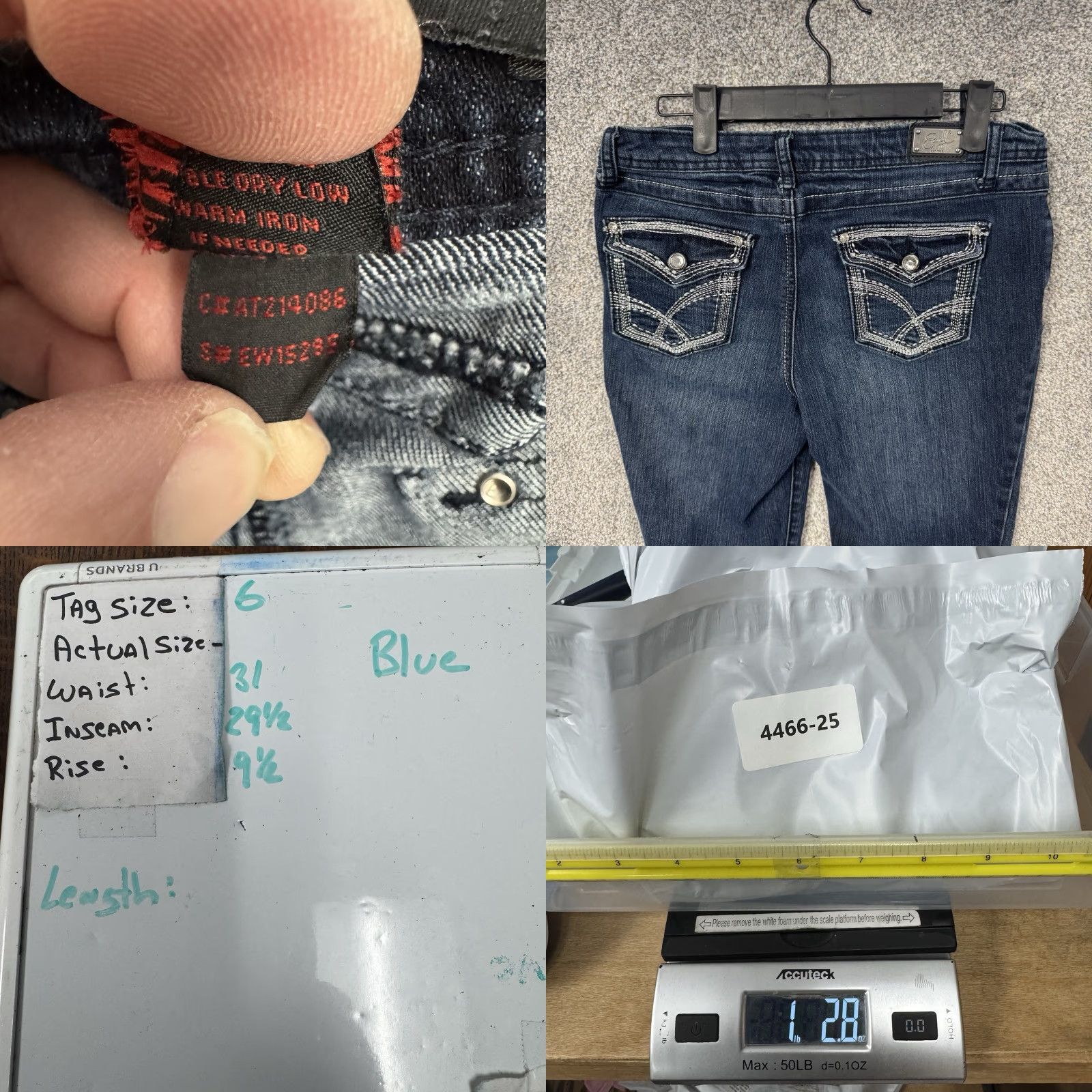 Vintage VINTAGE Earl Jeans Jeans 6 Skinny Dark Wash Embellished Retro Y2K Western Glam Edgy Cowboy 31W 29.5in Mid Rise 5-Pocket Blue Womens Shirt? Size 28" / US 6 / IT 42 - 9 Thumbnail
