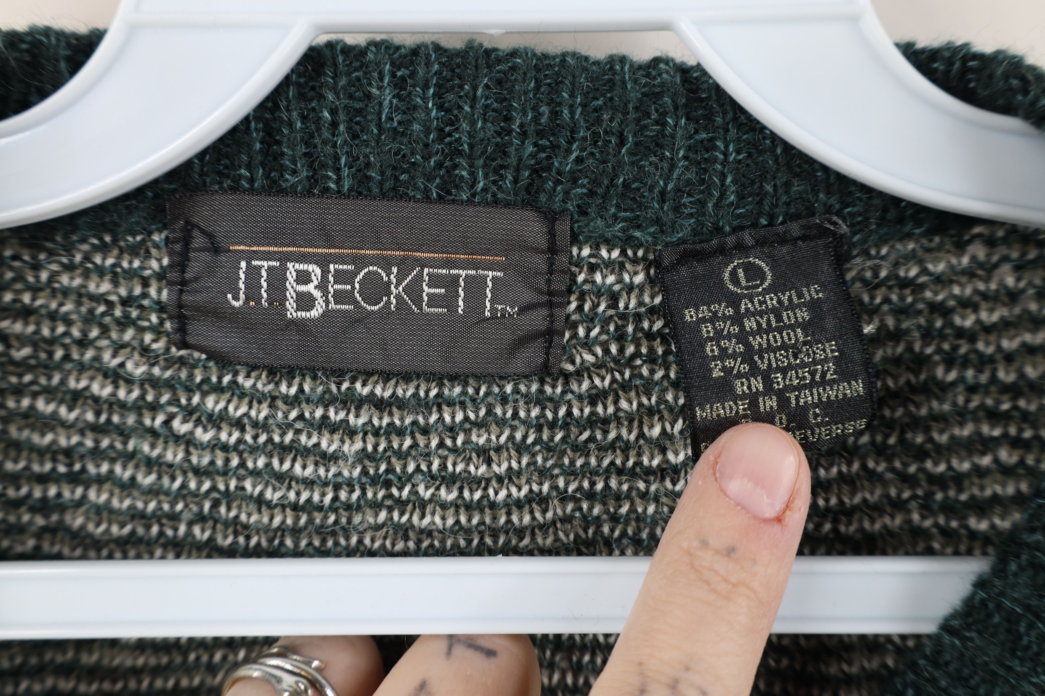Vintage Vintage 90s Streetwear Blend Ribbed Knit Geometric Sweater Size L / US 10 / IT 46 - 6 Thumbnail