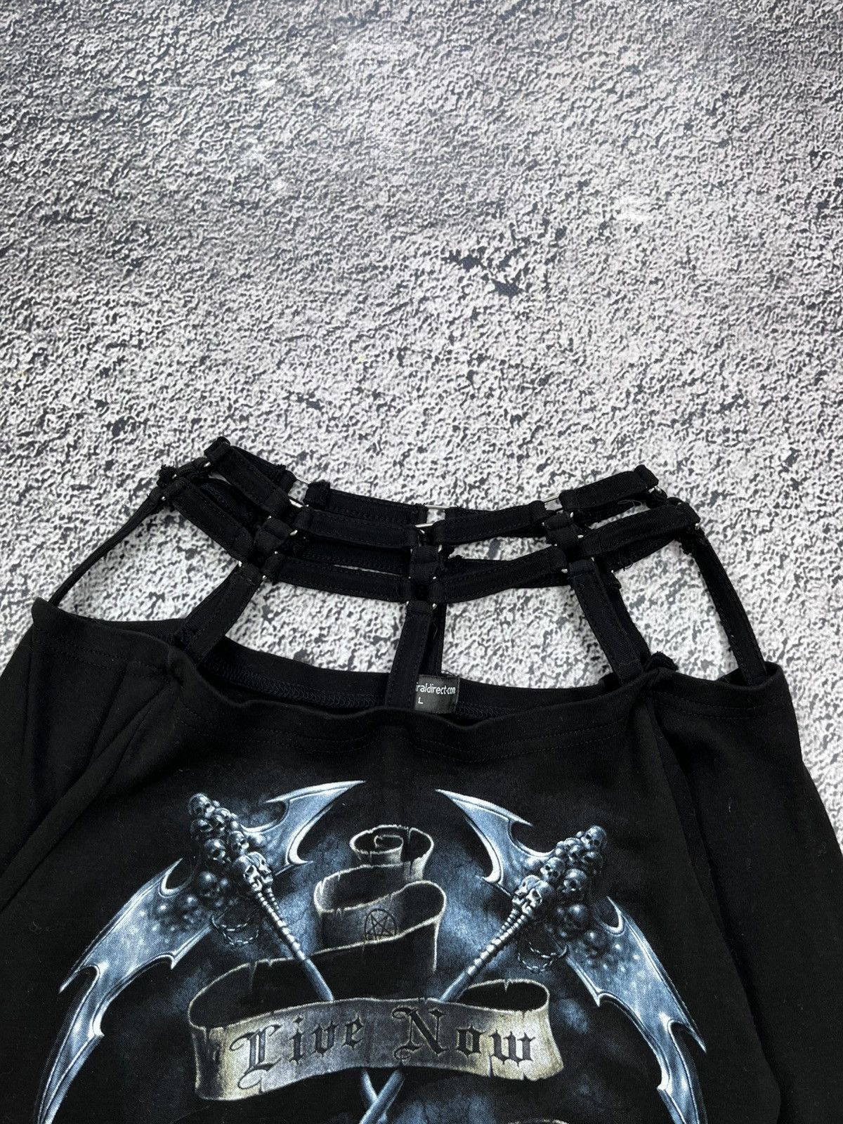 Japanese Brand Vintage strap shoulder gothic top avantgarde sexy longsleeve Size L / US 10 / IT 46 - 5 Thumbnail