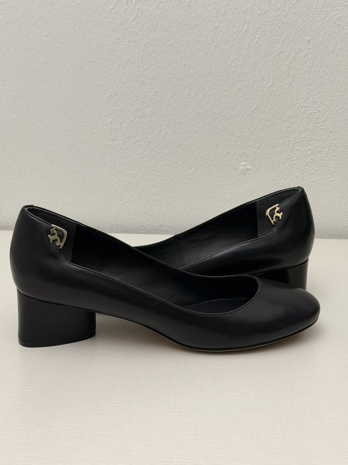 Tory Burch Tory Burch Elizabeth 40MM Round Toe Leather Pump Black Size8 Size US 8 / IT 38 - 1 Thumbnail