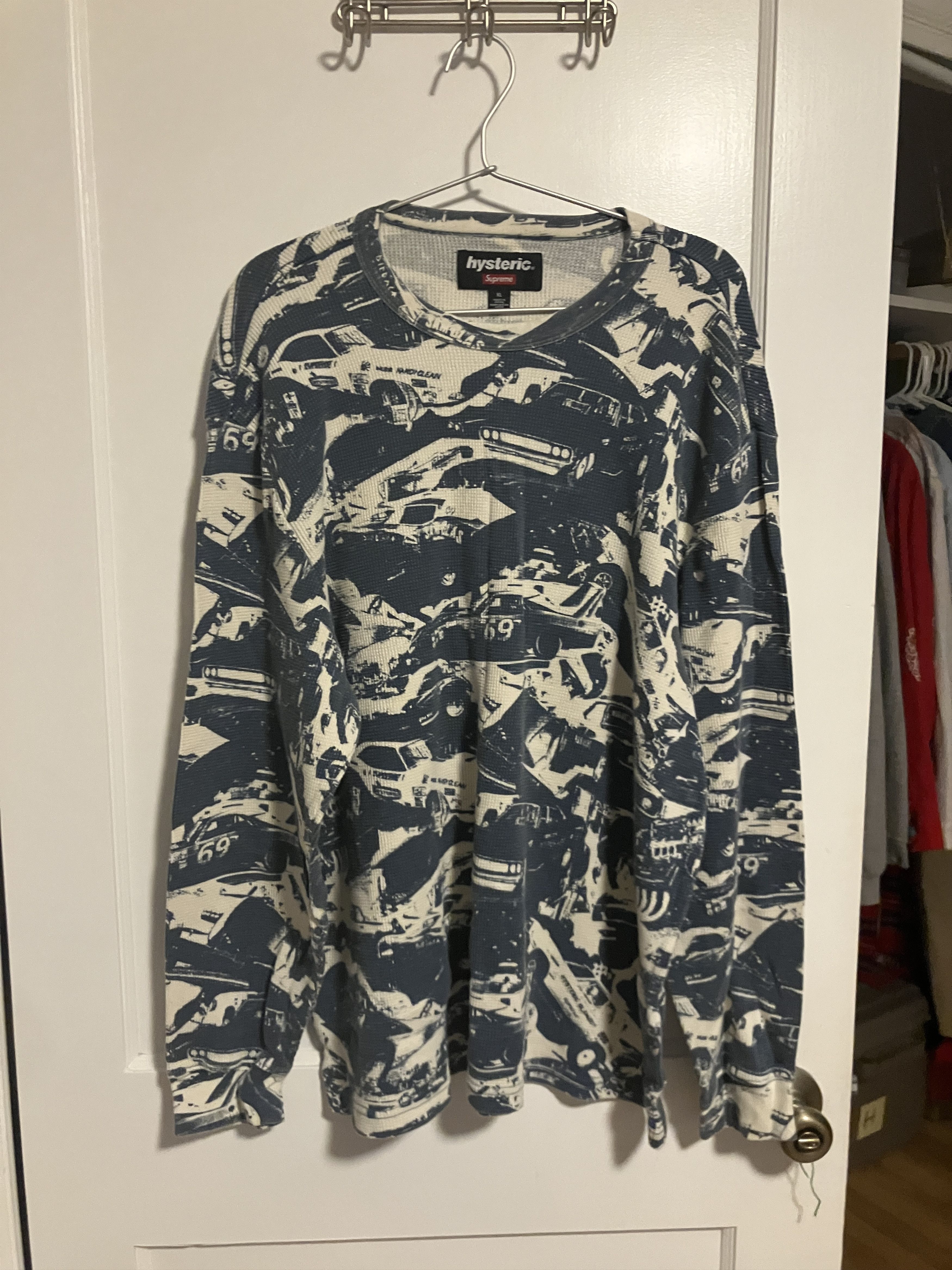 Supreme × Hystric Glamour Cars Thermal M Supreme Hysteric Glamour Cars Thermal Navy FW24 Size S-XXL