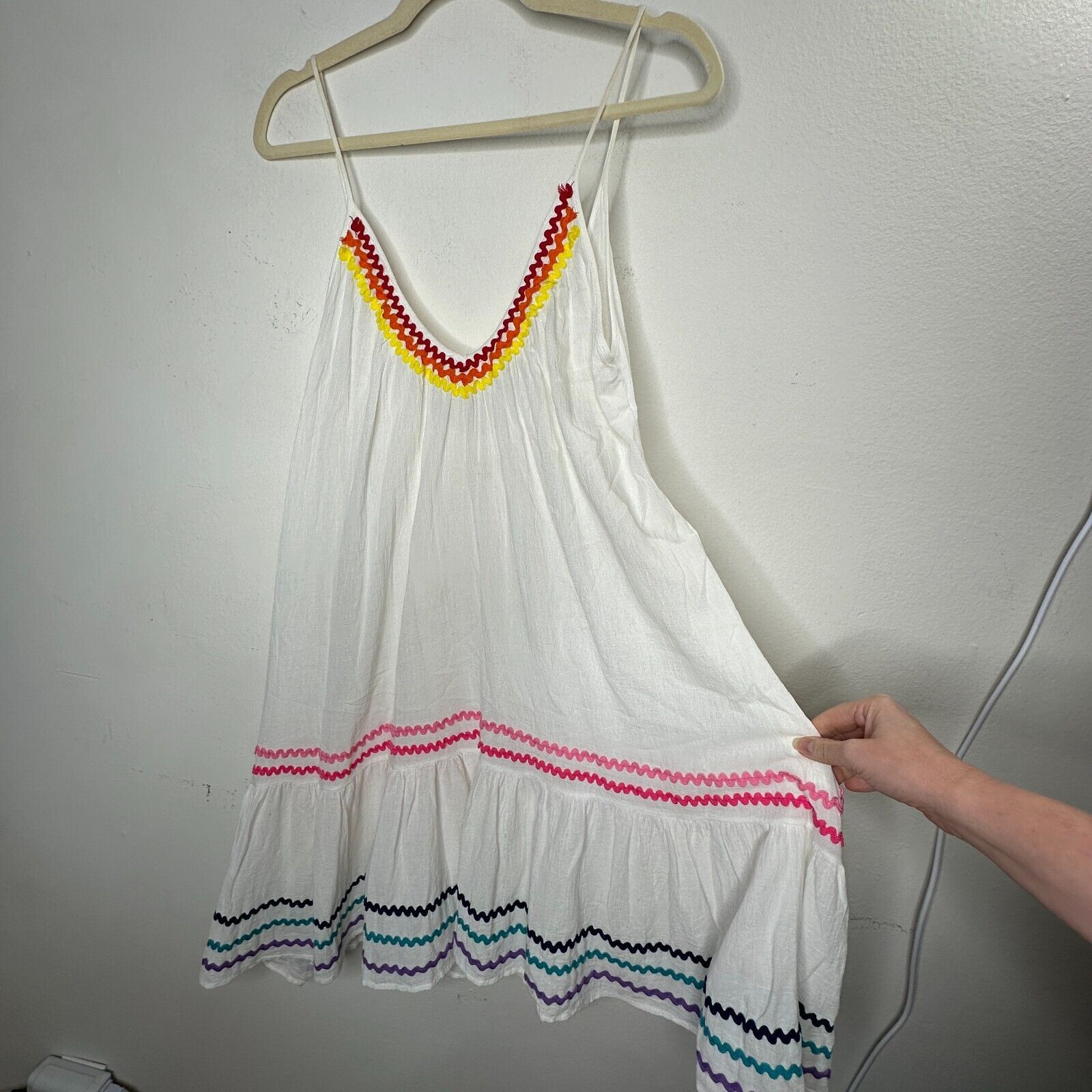 Other 9 Seed St Tropez Rainbow Trim VNeck Mini Pleats Sun Dress OS Size ONE SIZE - 2 Thumbnail