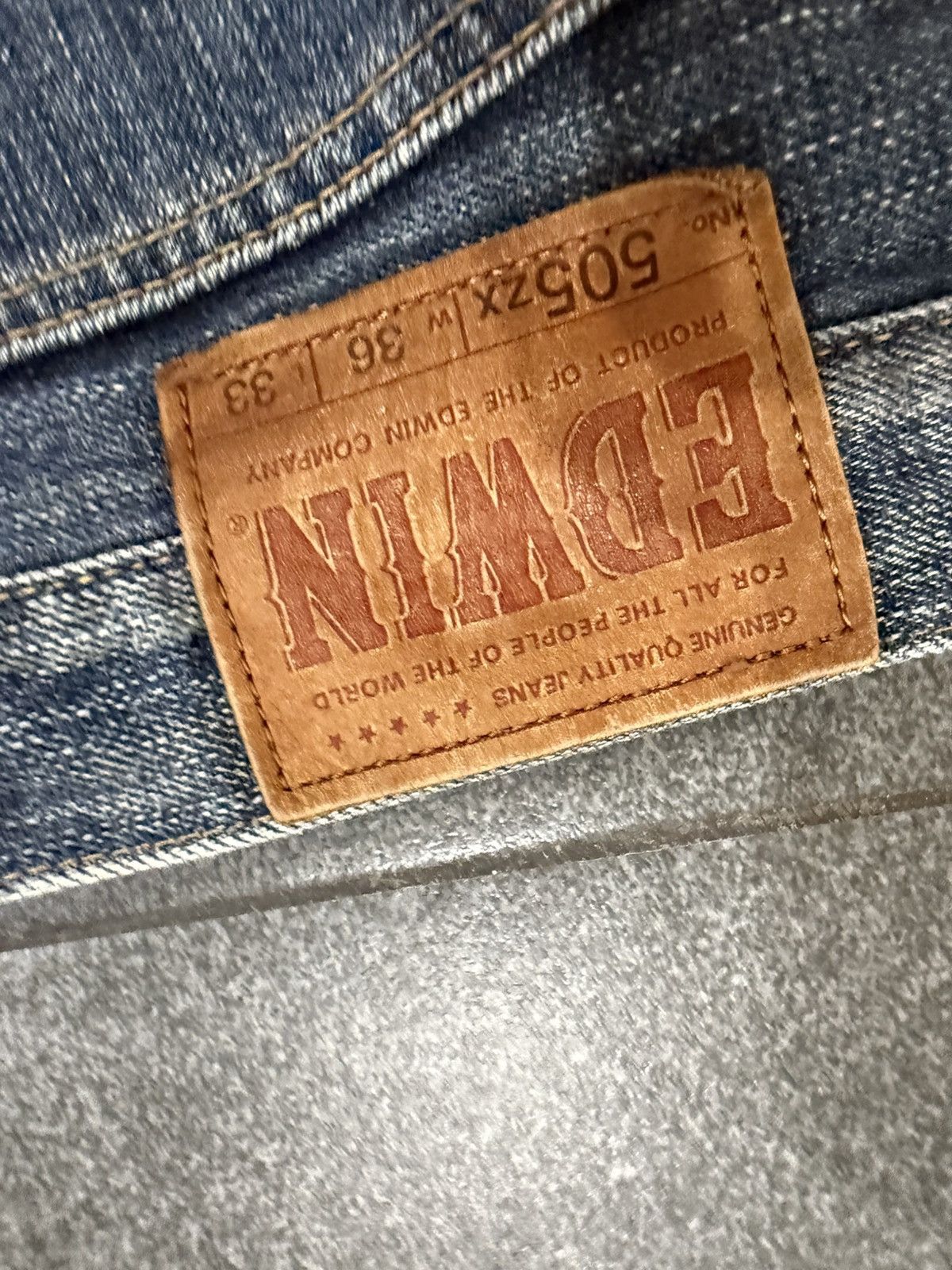 Edwin × Vintage 90’s EDWIN 505ZX RARE BACK POCKET LOGO RETRO DENIM PANTS Size US 35 - 5 Thumbnail