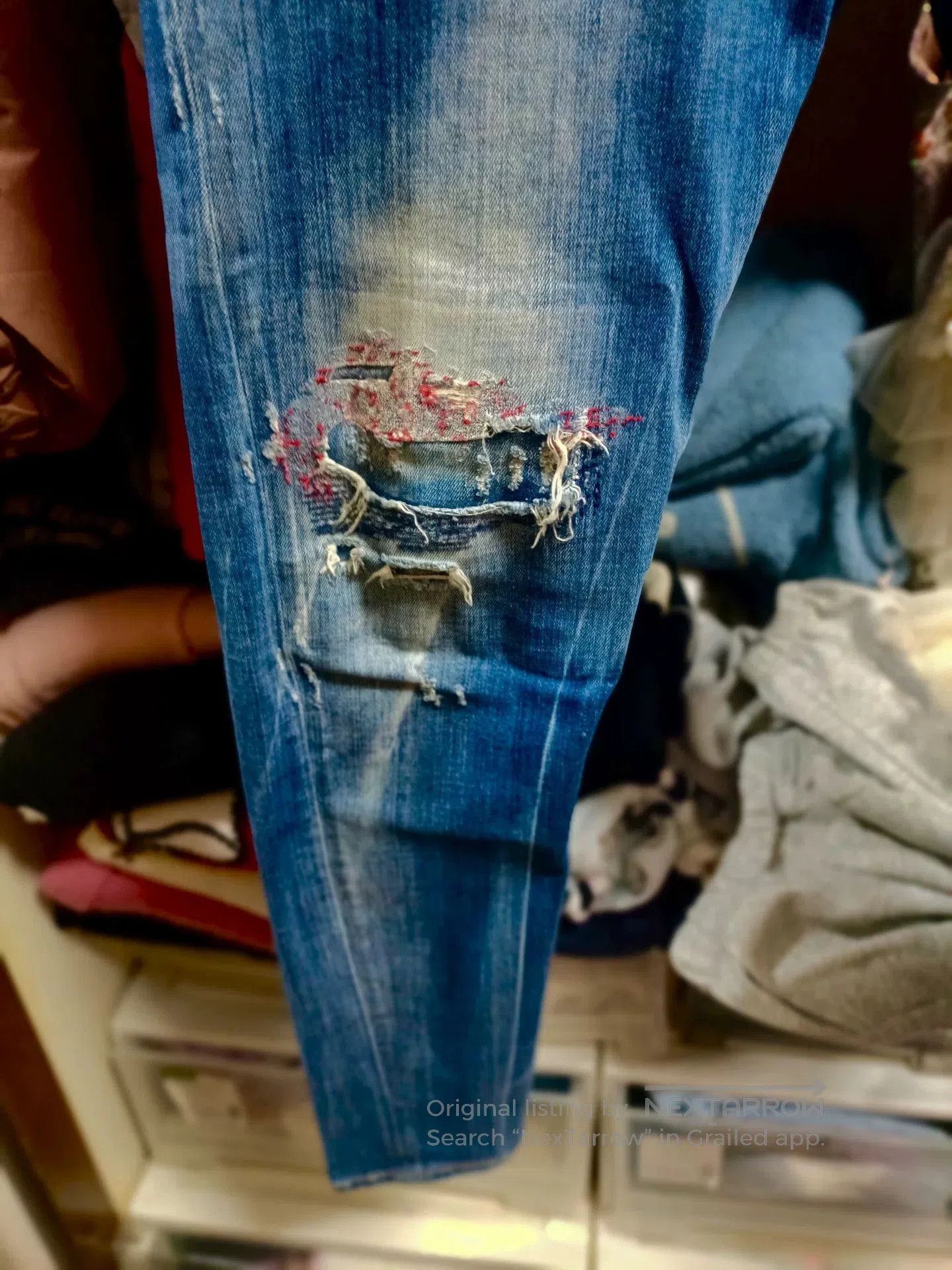 Dsquared2 Dsquared2 Red Knee Distressed Jeans. Size US 30 / EU 46 - 4 Thumbnail