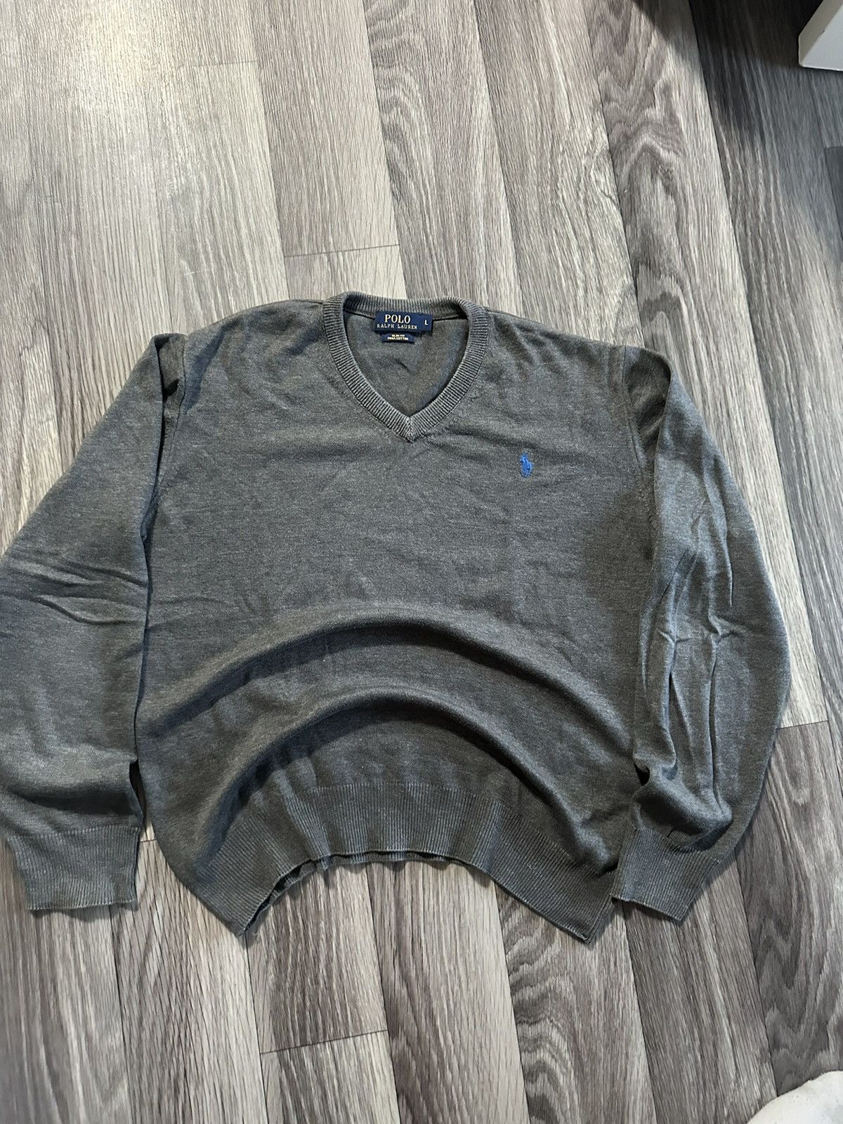 Polo Ralph Lauren Polo Ralph Lauren Grey V neck vintage Sweater size L Size US L / EU 52-54 / 3 - 1 Thumbnail