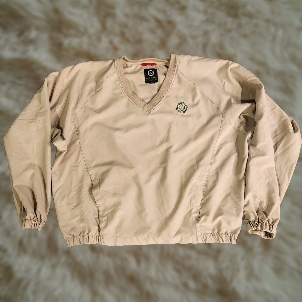 Vintage VINTAGE SUNDERLAND of SCOTLAND The Memorial Tournament V-Neck Pullover XL Golf Men Beige Logo Pullover Long Sleeve-Indoors Activewear Size US XL / EU 56 / 4 - 1 Thumbnail