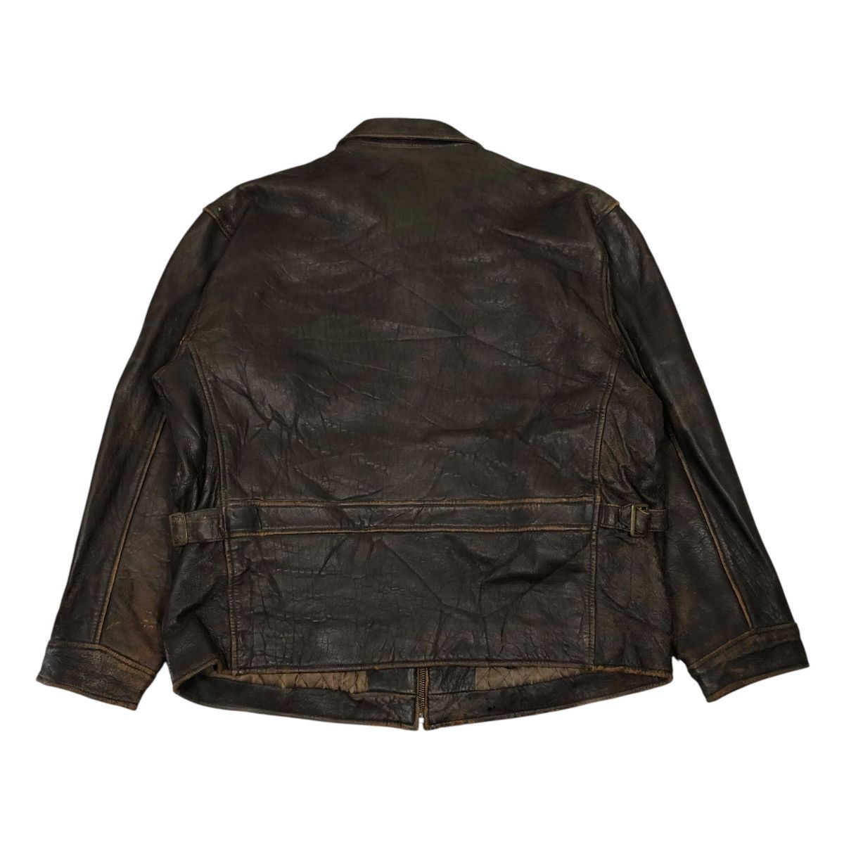 Japanese Brand 🔥VINTAGE LEATHER JACKET BIKER UNO UOMO ISSEY MIYAKE Size US L / EU 52-54 / 3 - 2 Thumbnail