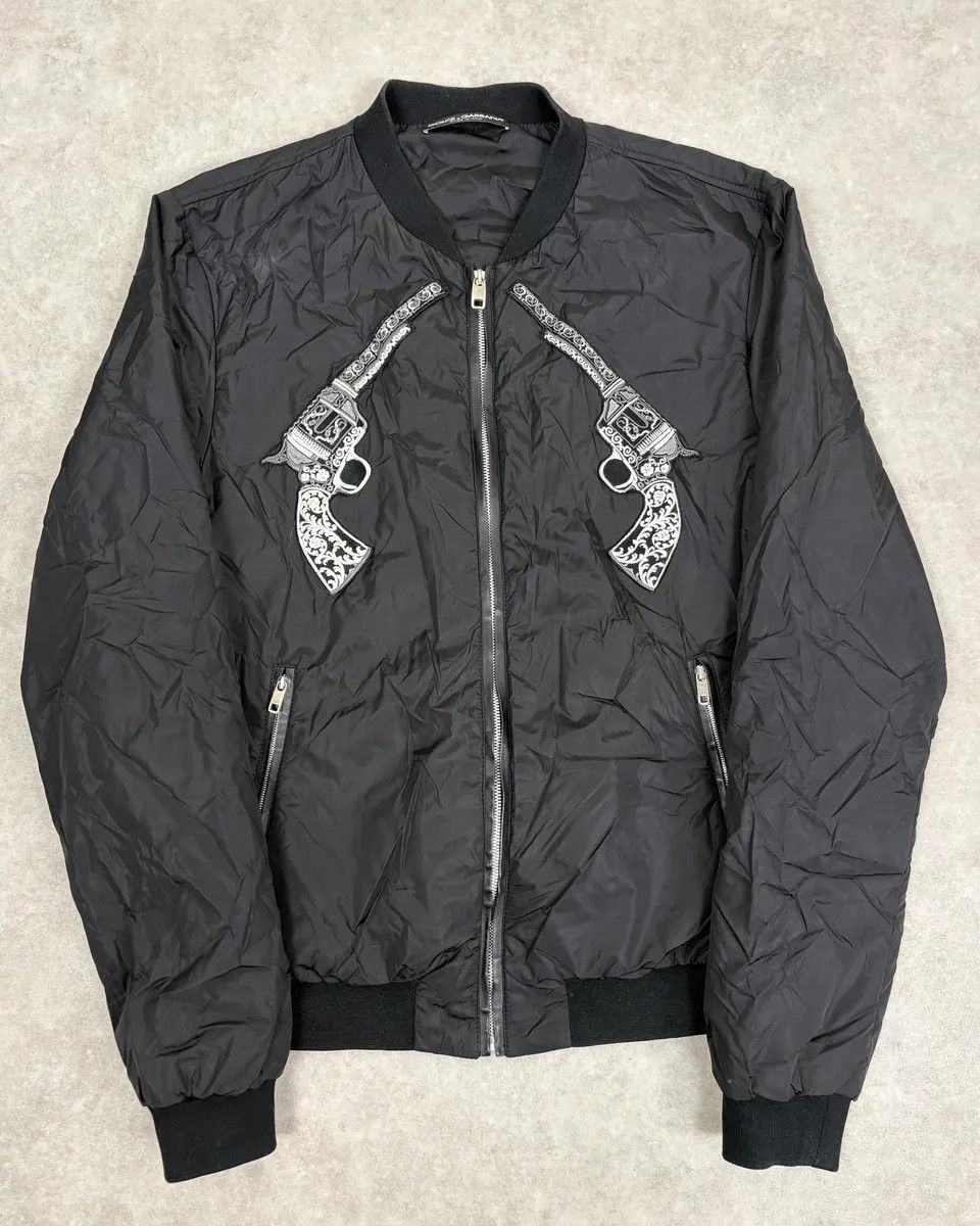 Dolce & Gabbana AW2016 Dolce & Gabbana Black Nylon Embroidered Revolver Gun Jacket Size US M / EU 48-50 / 2 - 1 Thumbnail