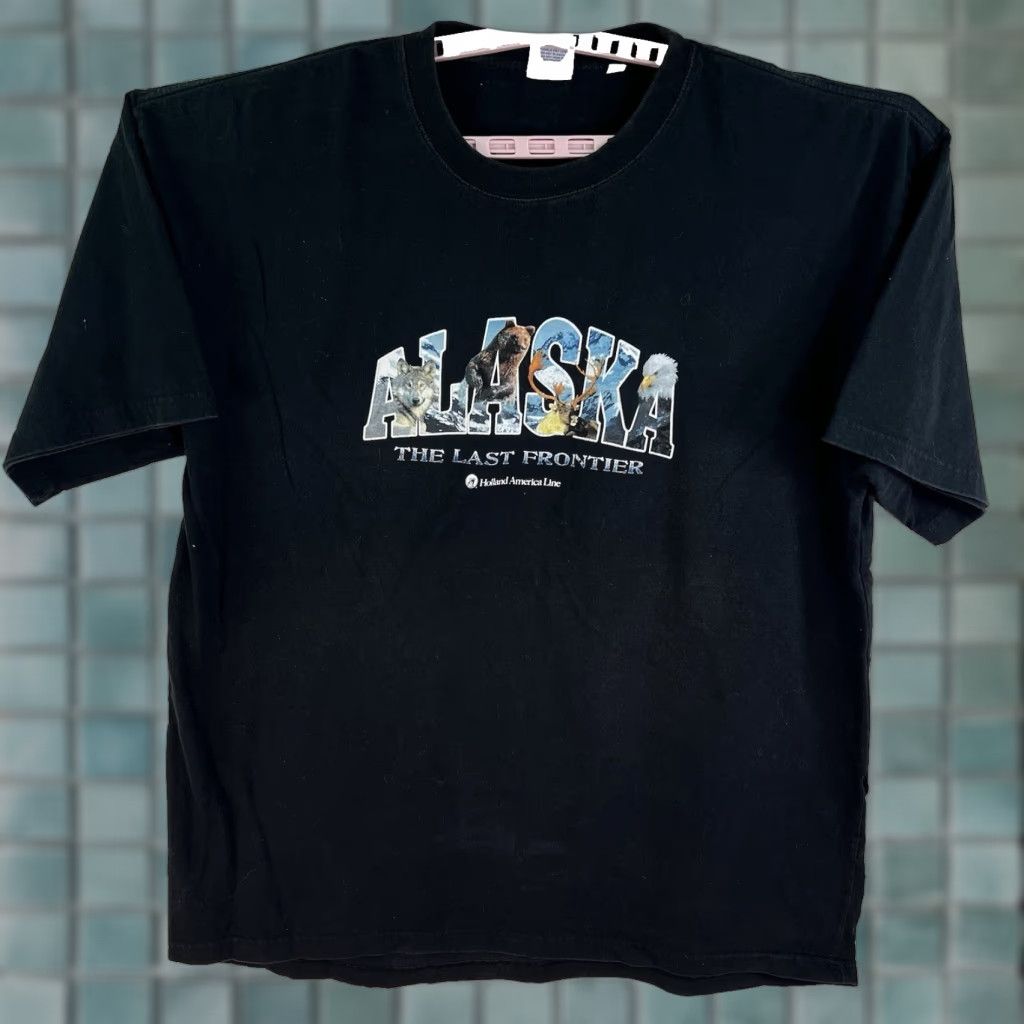 Vintage Alaska Holland American Cruise Lines T-Shirt Adult 2XL Black Graphic Print Nature Art Mens Size US XXL / EU 58 / 5 - 1 Thumbnail