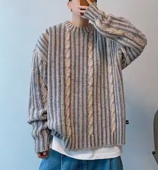 Japanese Brand Striped Knitted Sweater Size US L / EU 52-54 / 3 - 5 Thumbnail