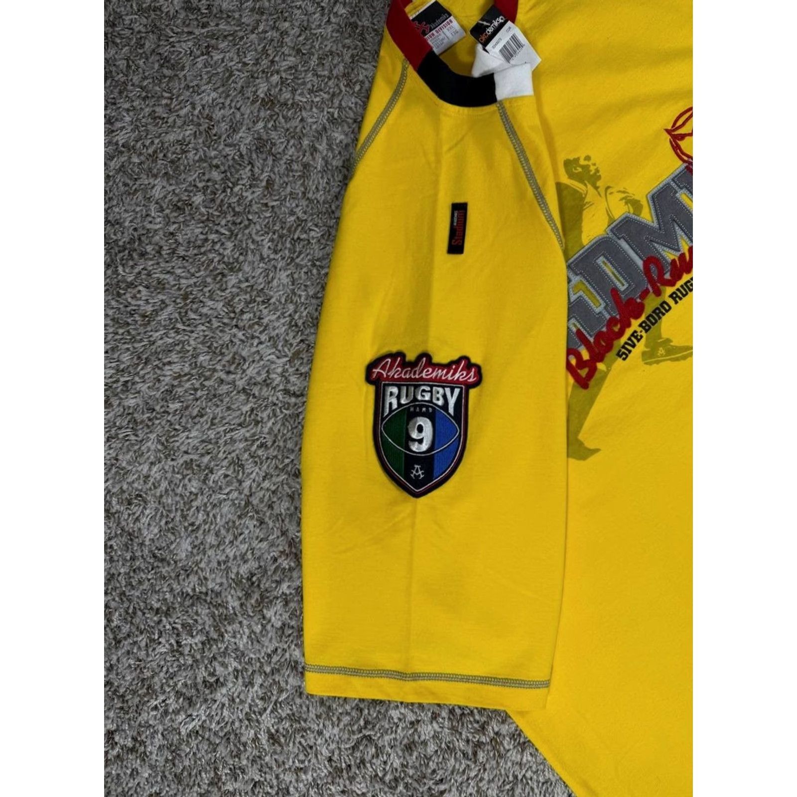 Akademiks VINTAGE Akademiks AKDMKS T-Shirt Rugby Patch Black-Yellow XXL Y2K Hip Hop Skate Men Mens Size US XXL / EU 58 / 5 - 7 Thumbnail