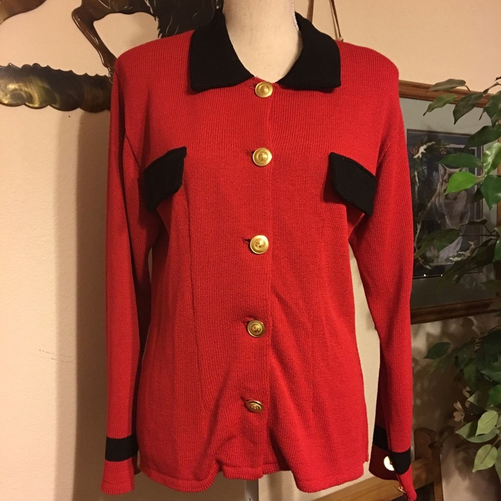 Vintage Vintage 80s Tally Ho button front sweater jacket Size M / US 6-8 / IT 42-44 - 1 Thumbnail