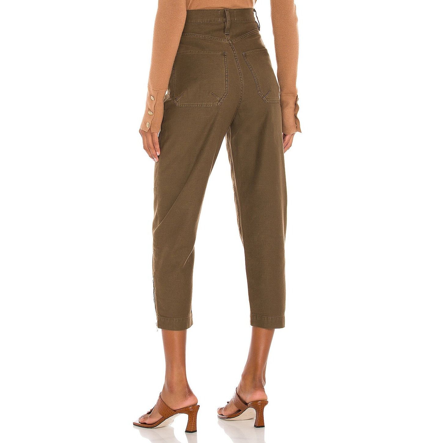 Frame Frame Moto Zip Crop Pants in Washed Army | Size 24 Size 25" / US 0 / IT 36 - 5 Thumbnail