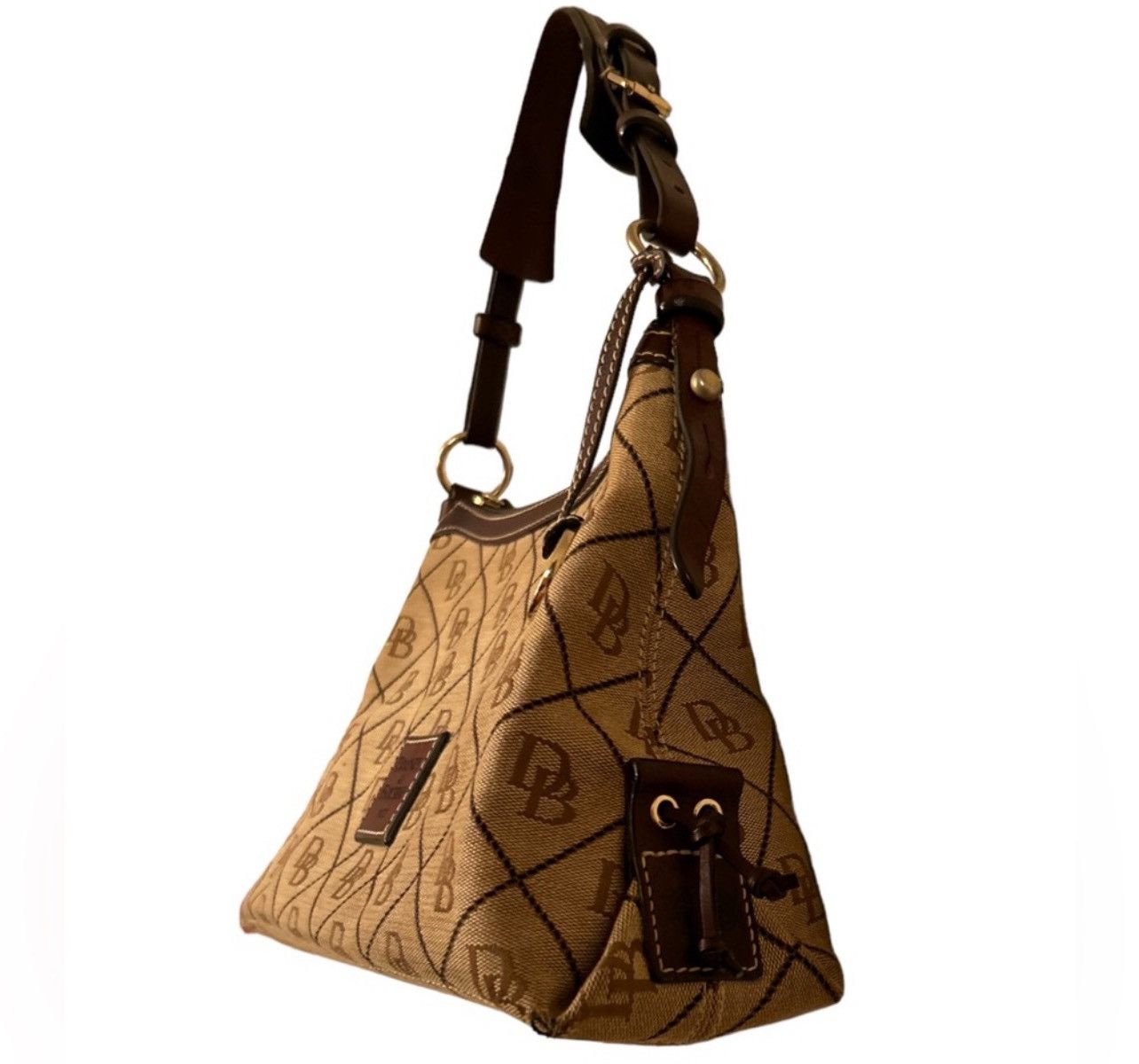 Dooney & Bourke Dooney & Bourke Classic Monogram Canvas and Leather Handbag Size ONE SIZE - 7 Thumbnail