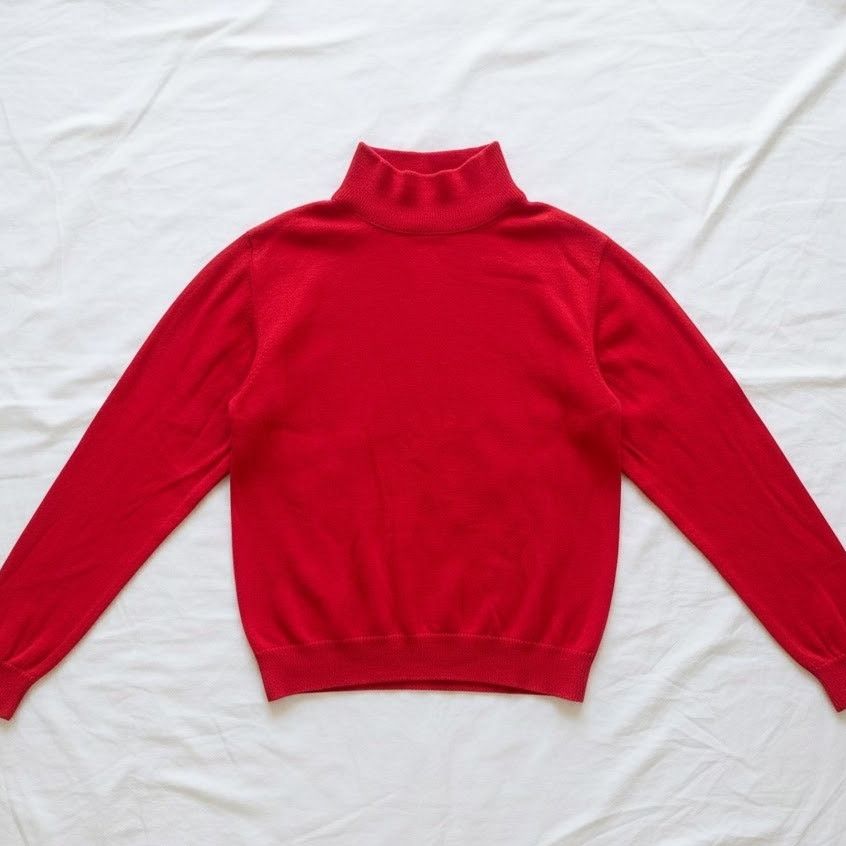 Pendleton Pendleton Red Mock Neck Cotton Sweater Womens Small Petite Size S / US 4 / IT 40 - 1 Thumbnail