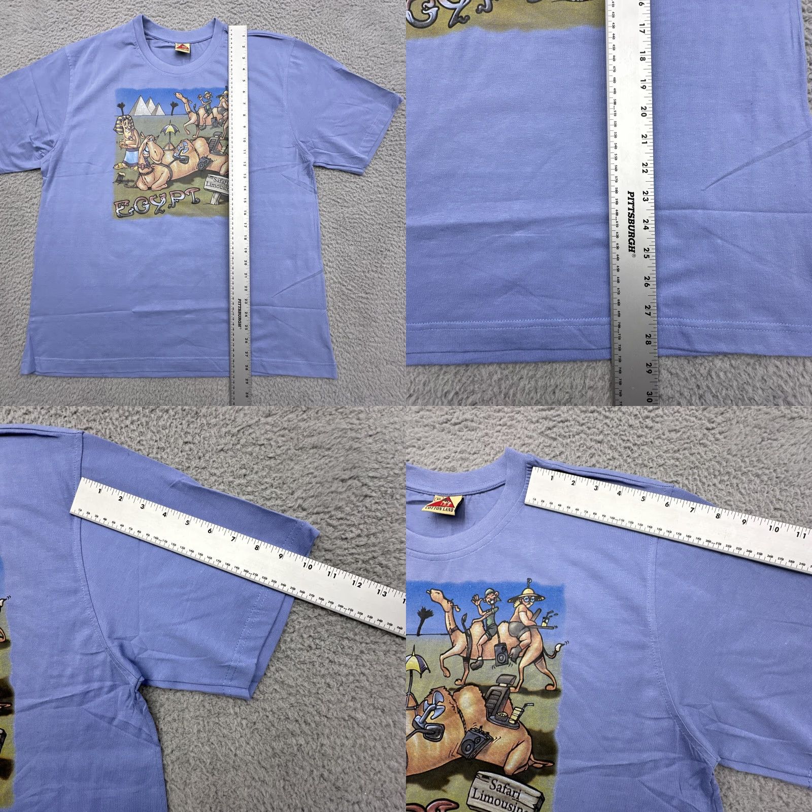 Vintage VINTAGE Cotton Land T-Shirt Mens XL Blue 100% Cotton Tourist Print Crew Neck Short Sleeve Size US XL / EU 56 / 4 - 9 Thumbnail