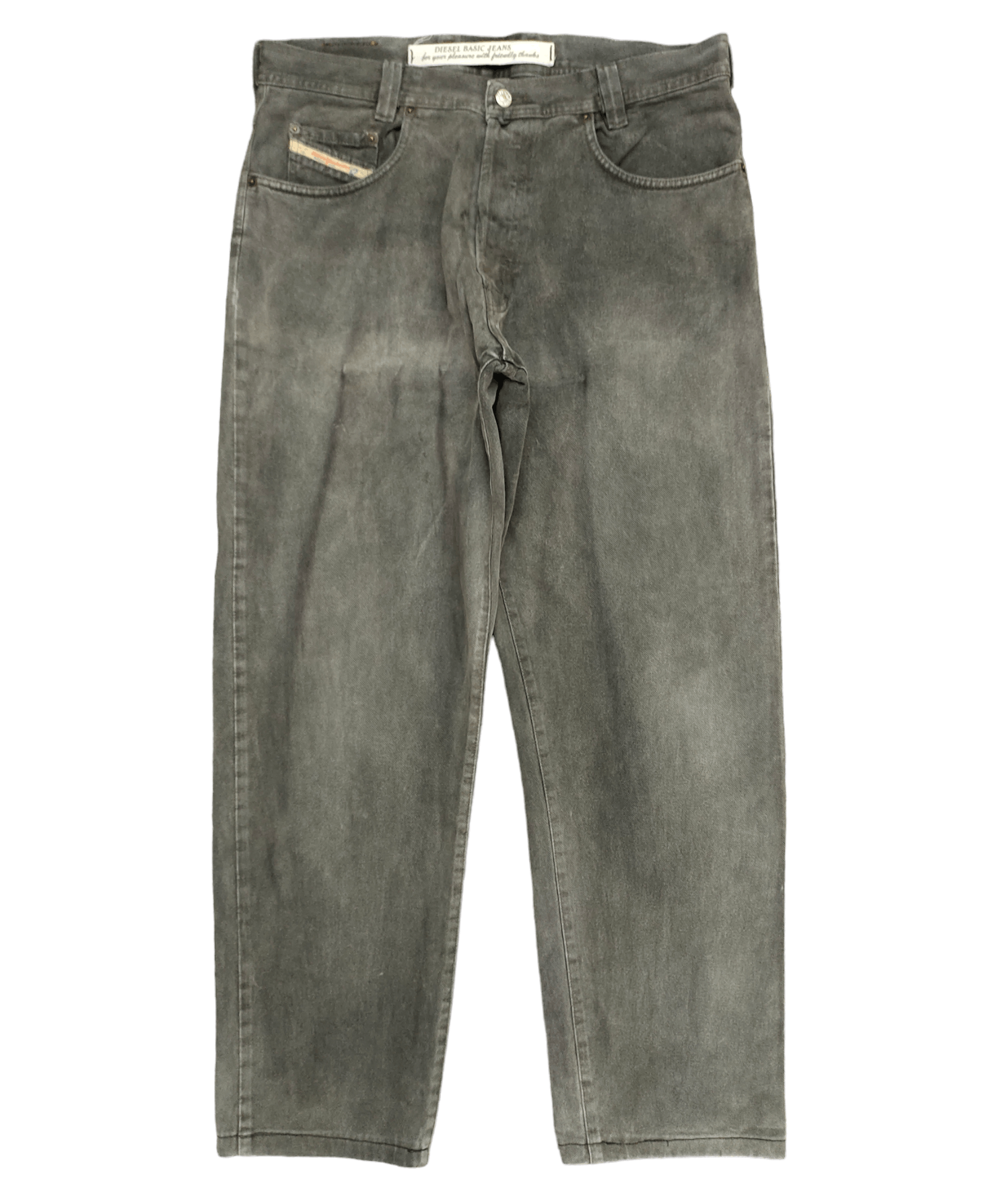 Rare Baggy Jean Diesel Saddle Black Faded Wide Leg Denim Y2k