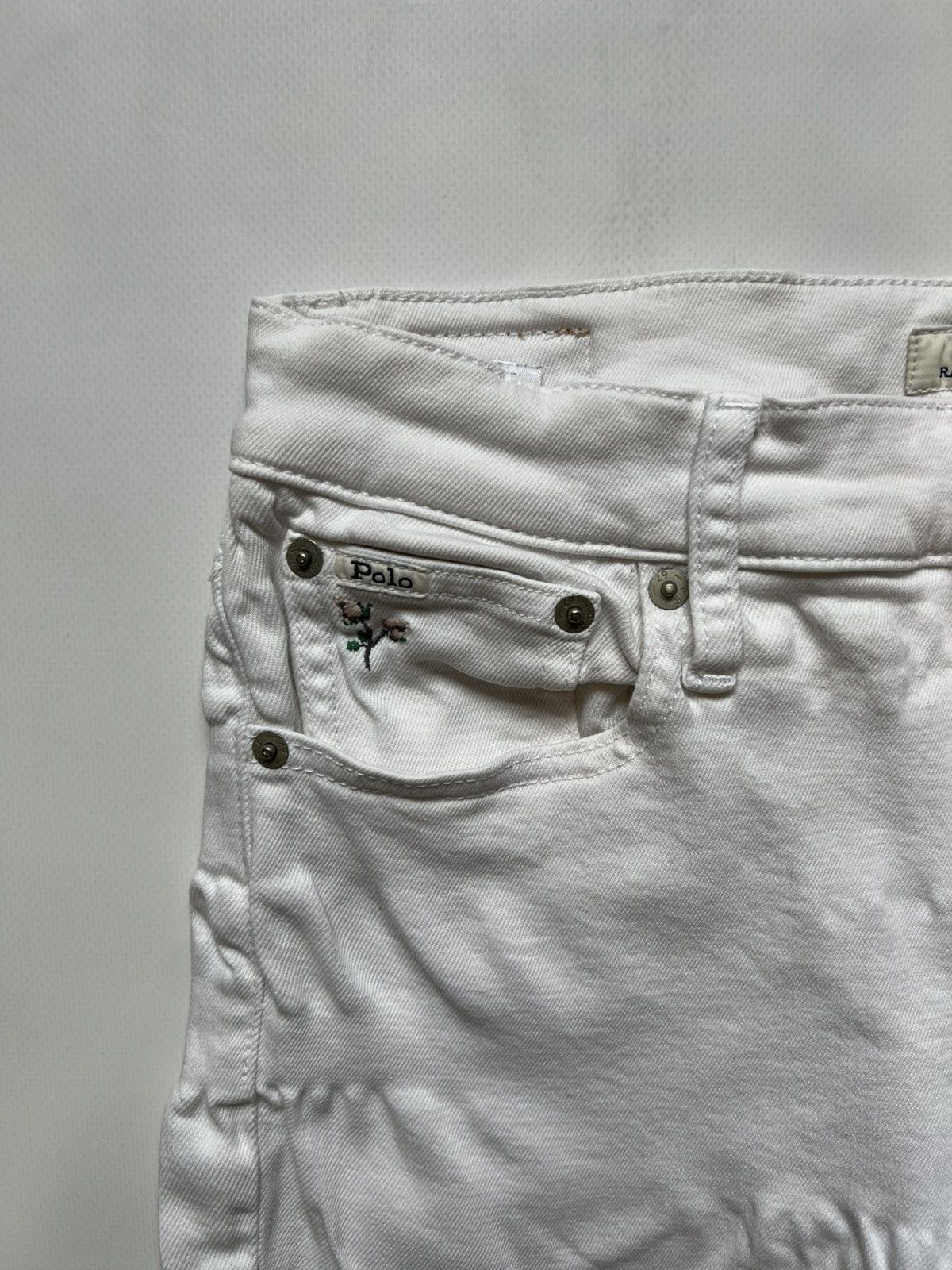 Polo Ralph Lauren Polo Ralph Lauren White Floral Pants Denim Basic Slim Size 30" / US 8 / IT 44 - 3 Thumbnail