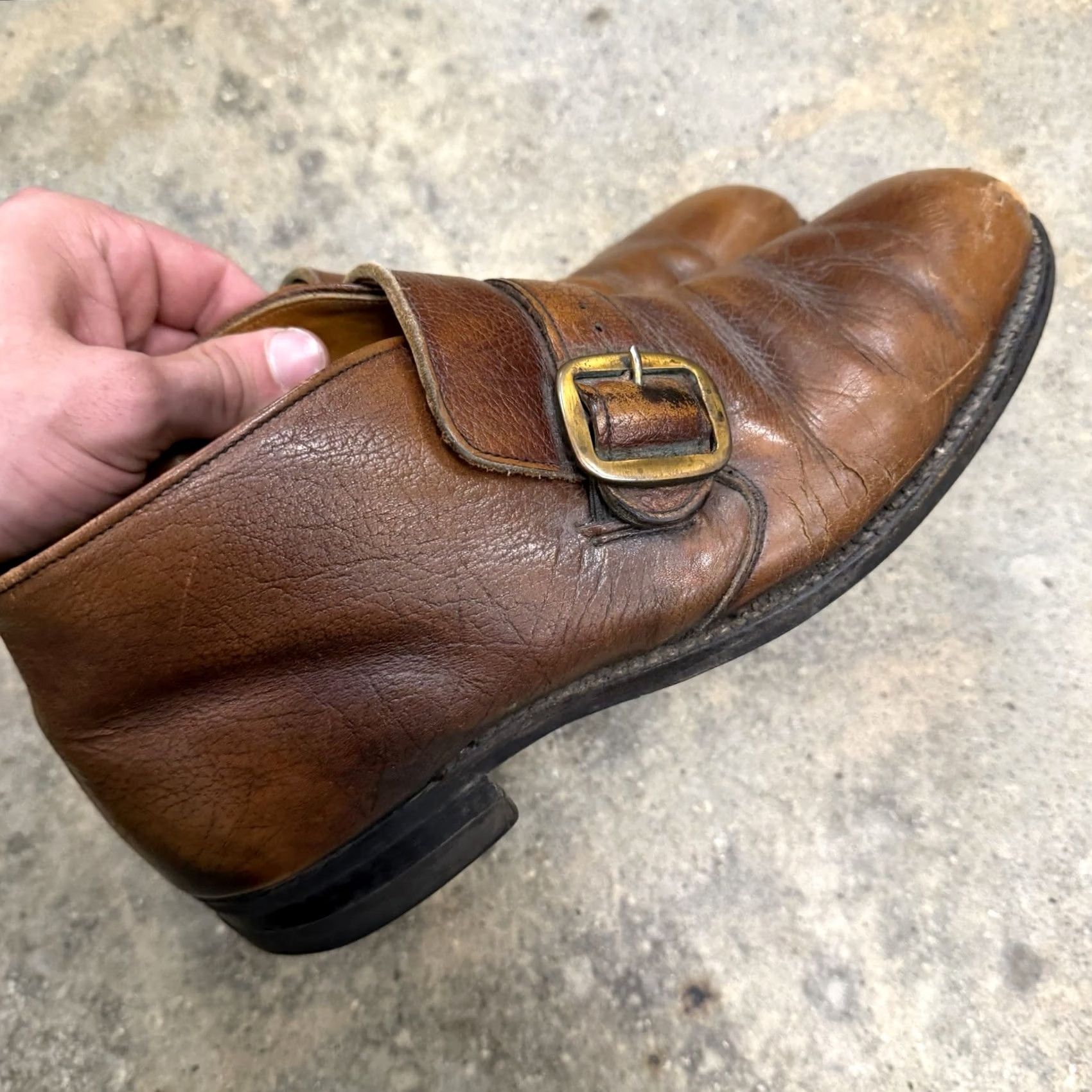Vintage VINTAGE Boots Monk strap Buckle Cats Paw Mens Brown Size 10.5 B Leather Slip-On Size US 10 / EU 43 - 6 Thumbnail