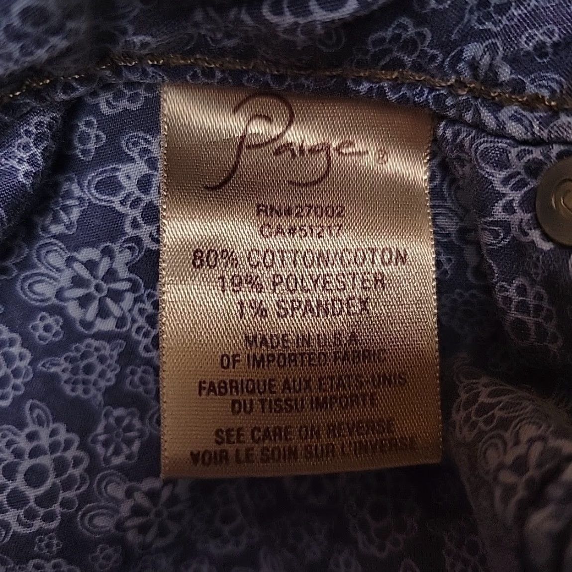 Paige VINTAGE Paige Jeans Women 27 Blue Denim Skyline Skinny Stretch Cotton Blend Casual Pants Size 27" / US 4 / IT 40 - 4 Thumbnail