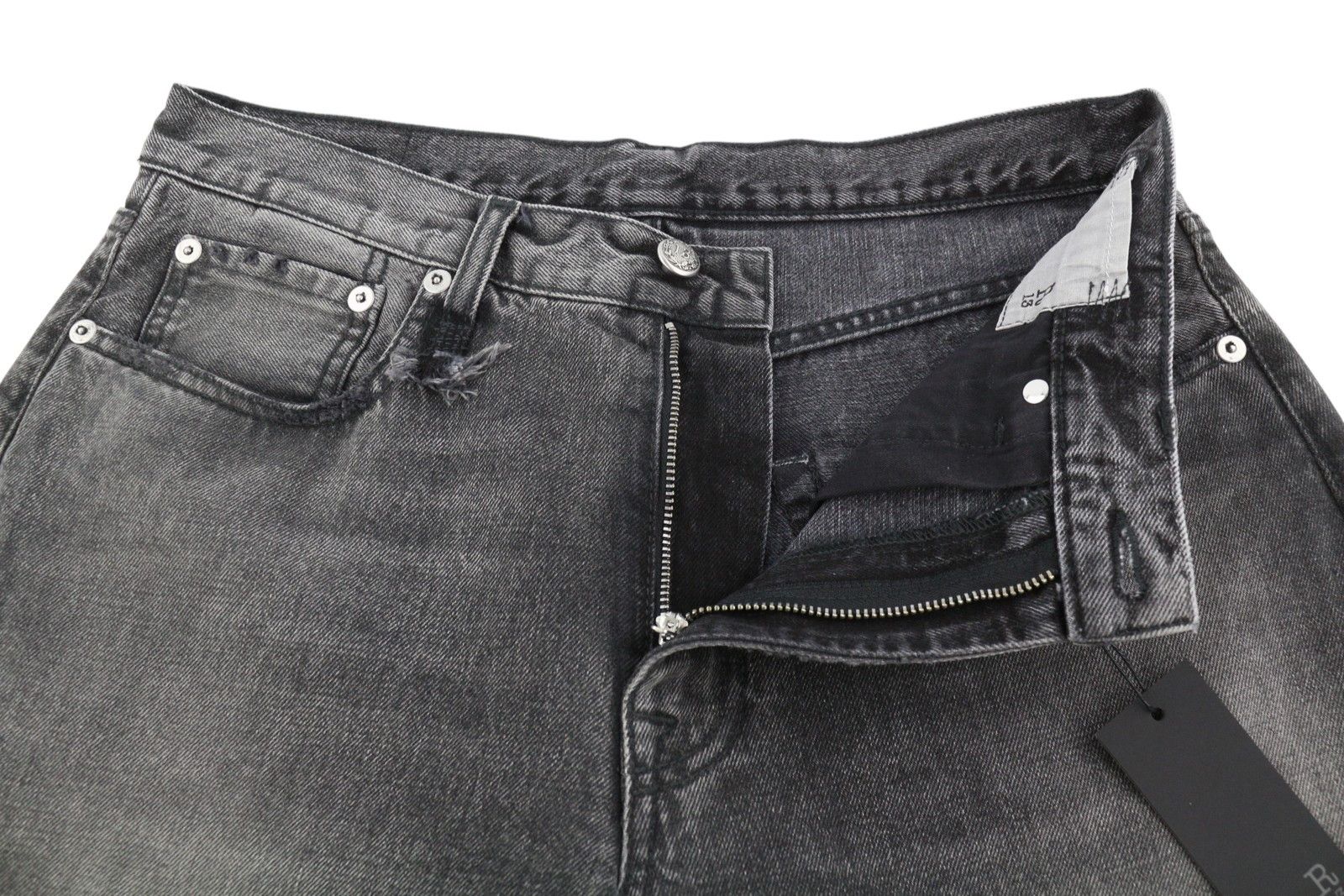 R13 D'ARCY LOOSE 30 Polaris Black Distress PS26 Jeans 88930 Size US 30 / EU 46 - 5 Thumbnail